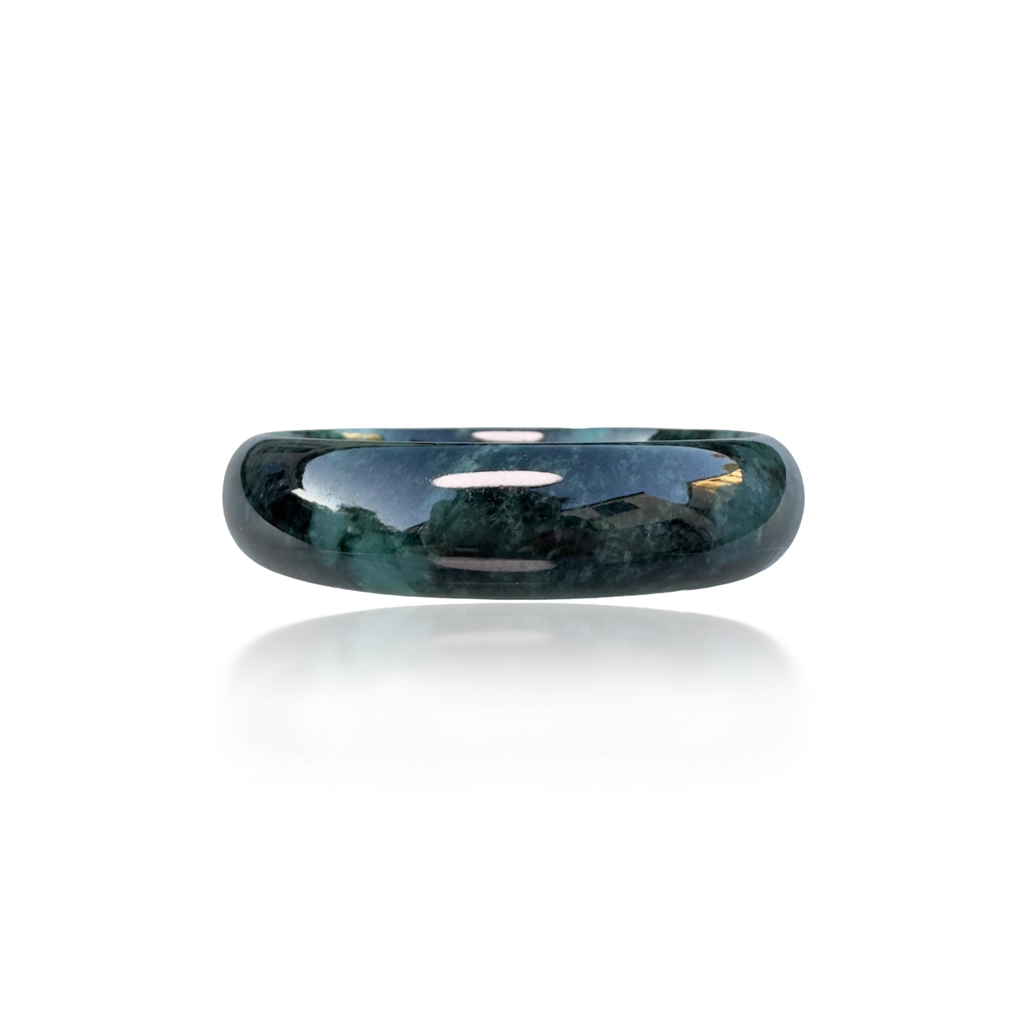 Abundance Bangle with Rare Antique Hua Qing Jade 花青玉
