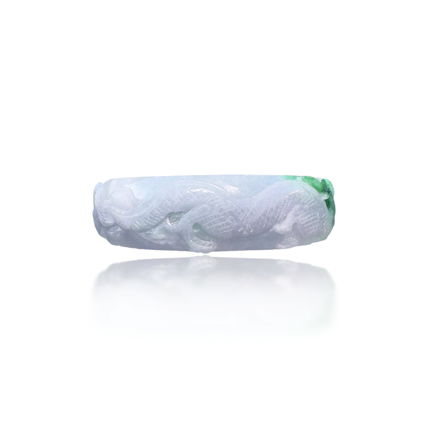 Abundance Bangle with Burma Jade Dragon and Phoenix Carving