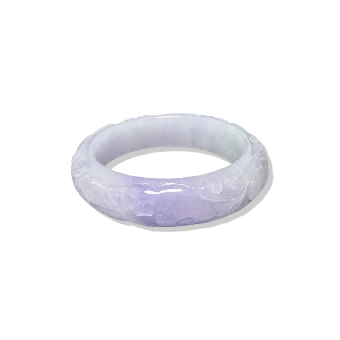 Abundance Bangle with Burma Jade Magic Cloud Carving