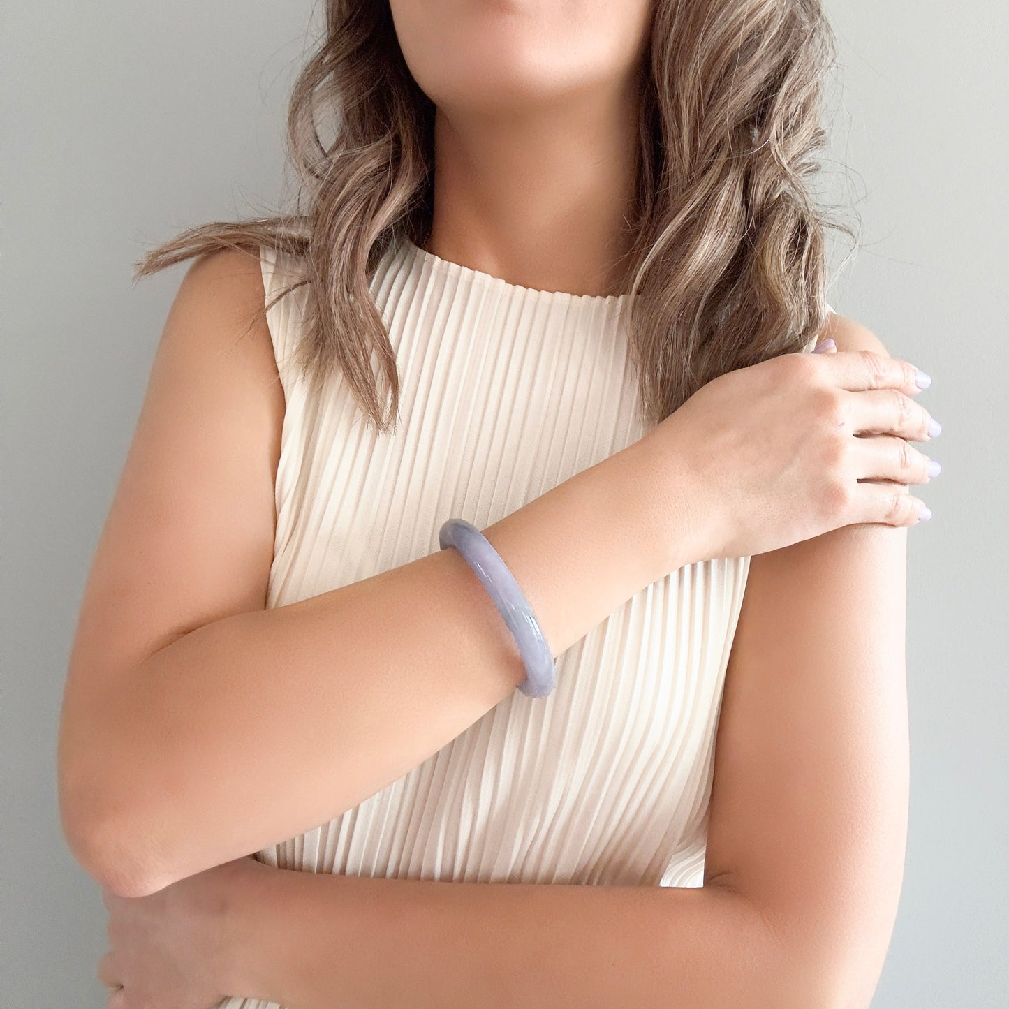 Abundance Bangle with Lavender Burma Jade