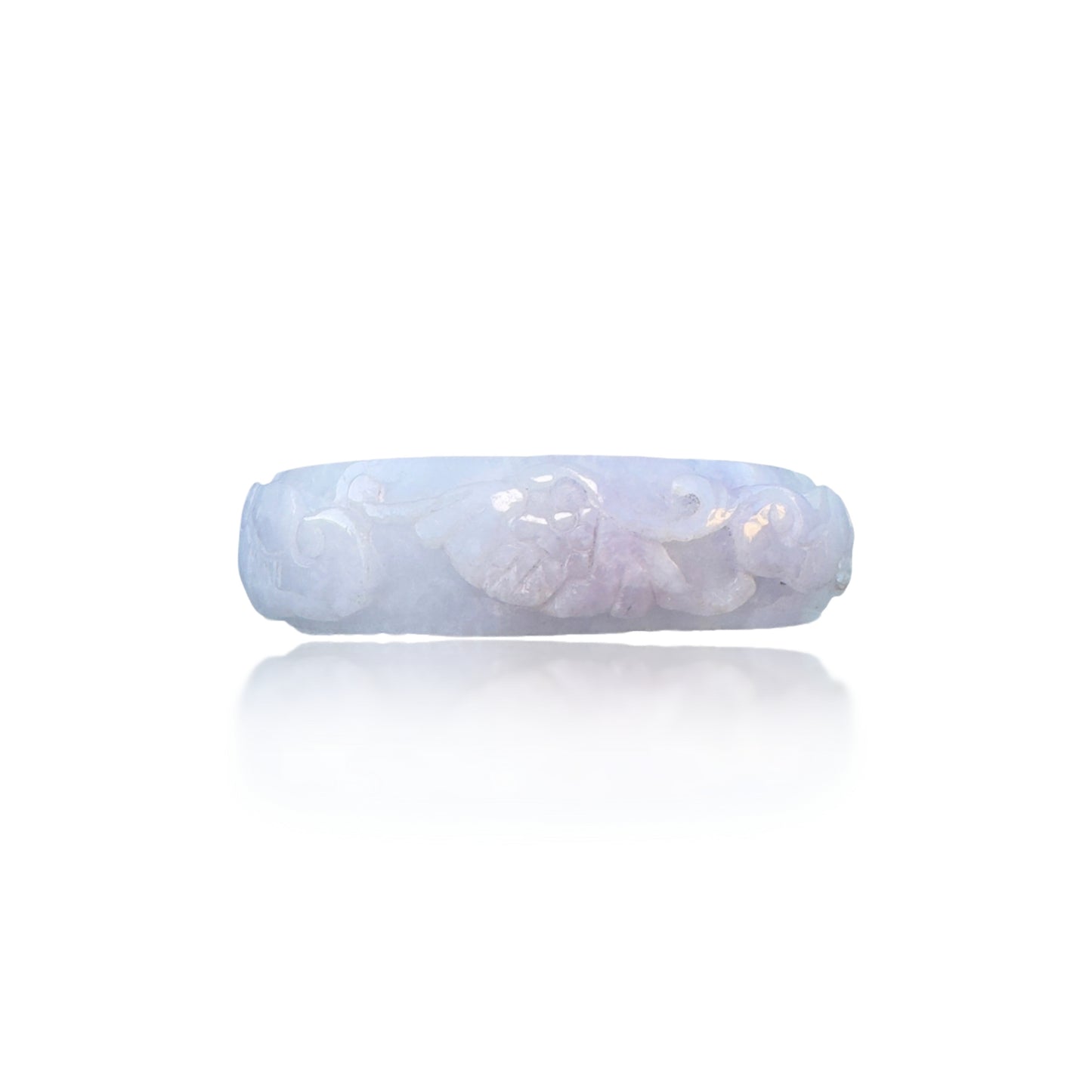 Abundance Bangle with Burma Jade Money, Sea Waves and Ruyi Carving
