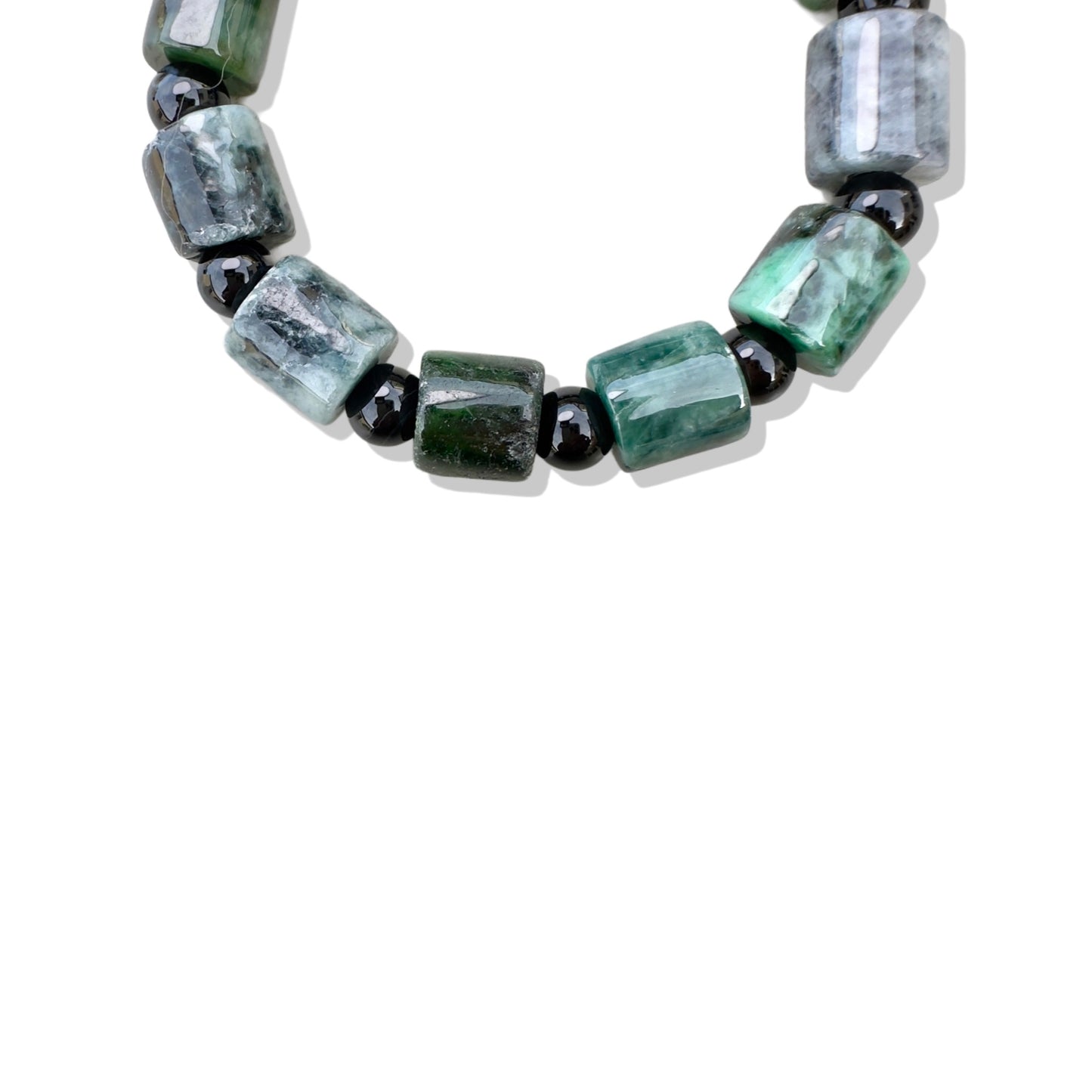 Abundance Bracelet with Green Antique Jade and Onyx
