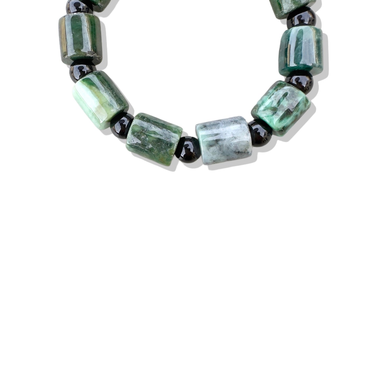 Abundance Bracelet with Green Antique Jade and Onyx