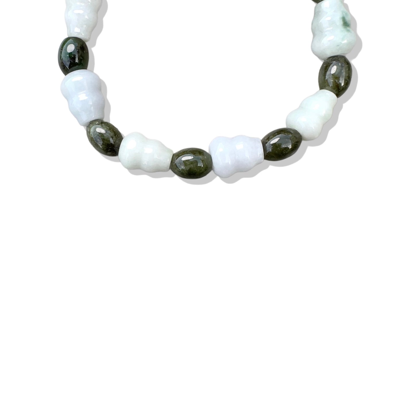 Abundance Bracelet with Green Burma Jade and Red Jasper