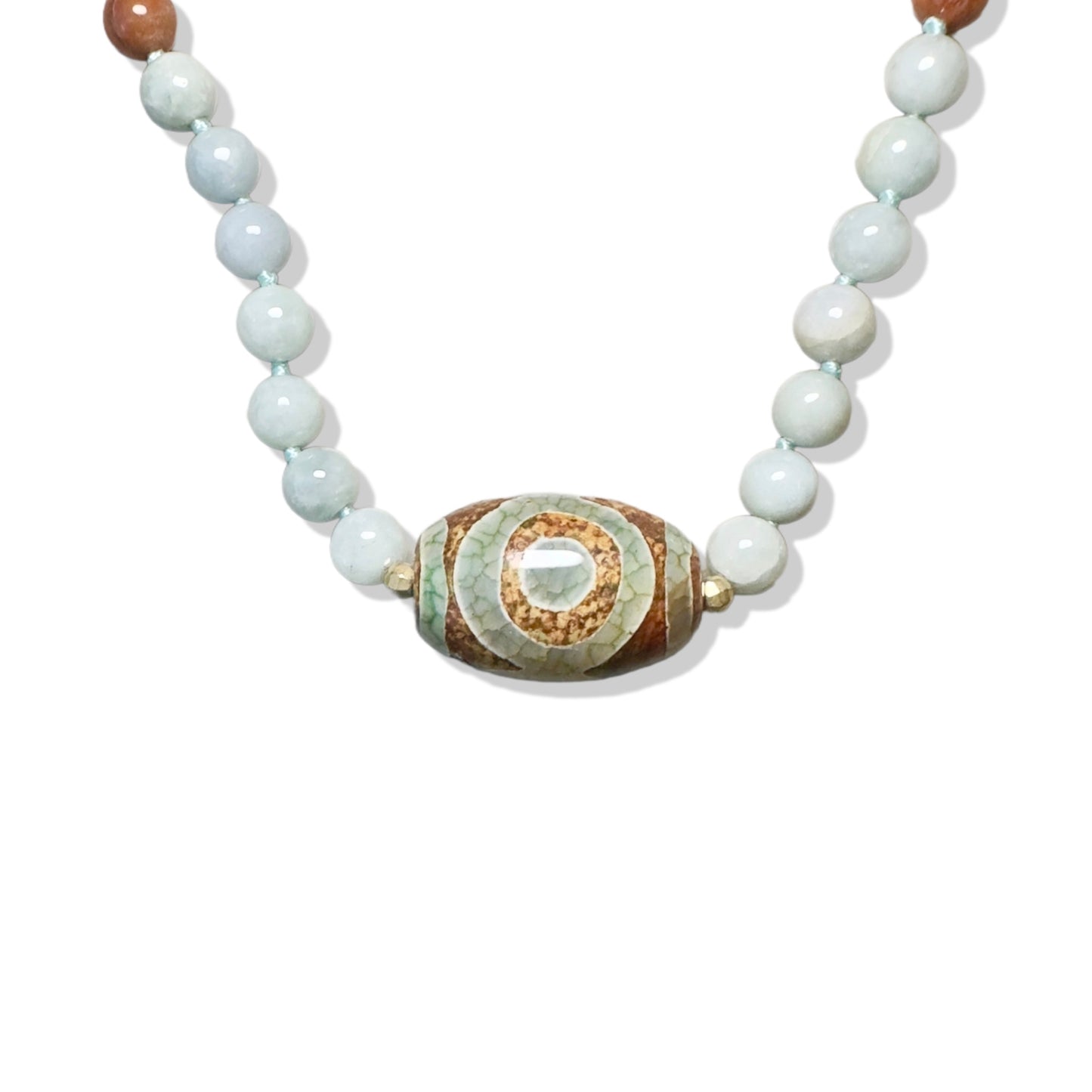 Abundance Necklace with Burma Jade and Tibet Agate