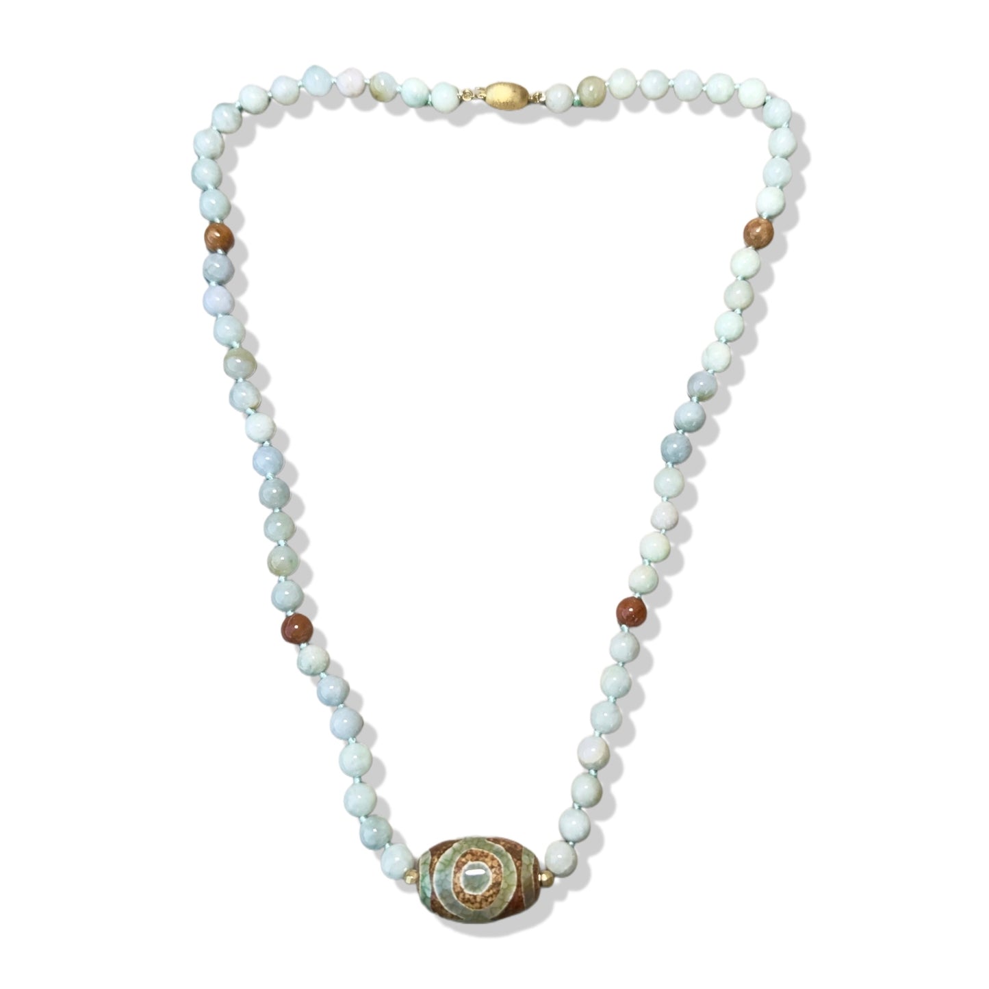 Abundance Necklace with Burma Jade and Tibet Agate