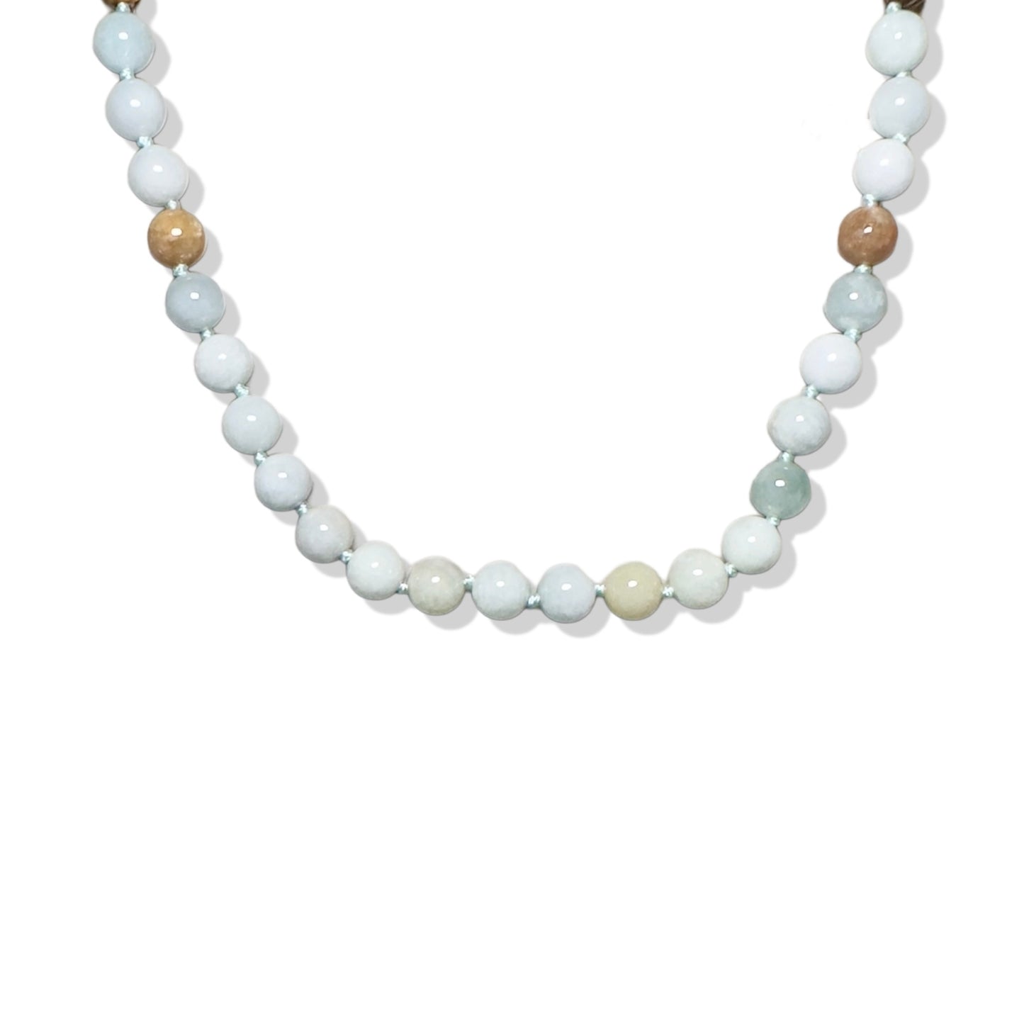 Abundance Necklace with Burma Jade and Yellow Jade Gourd Carving