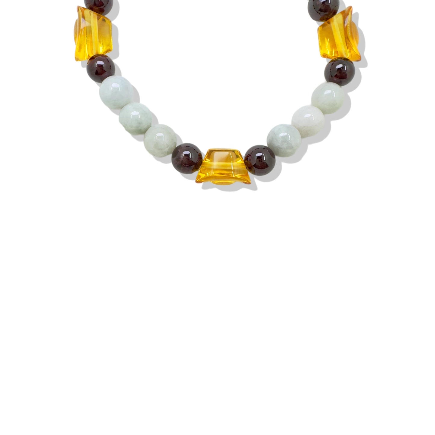 Abundance Bracelet with Burma Jade, Garnet and Citrine
