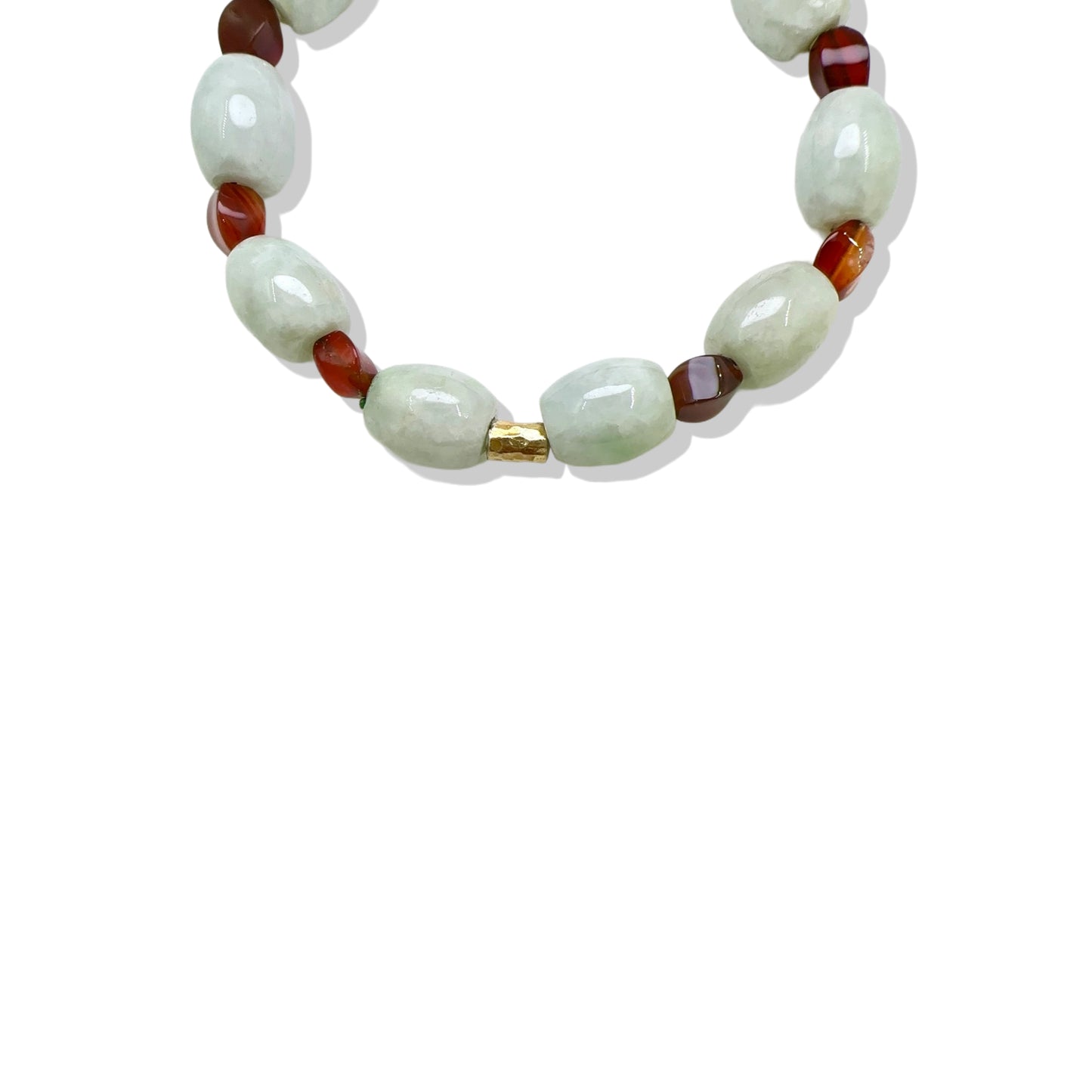 Abundance Bracelet with Burma Jade Gourd, Multi Color Agate