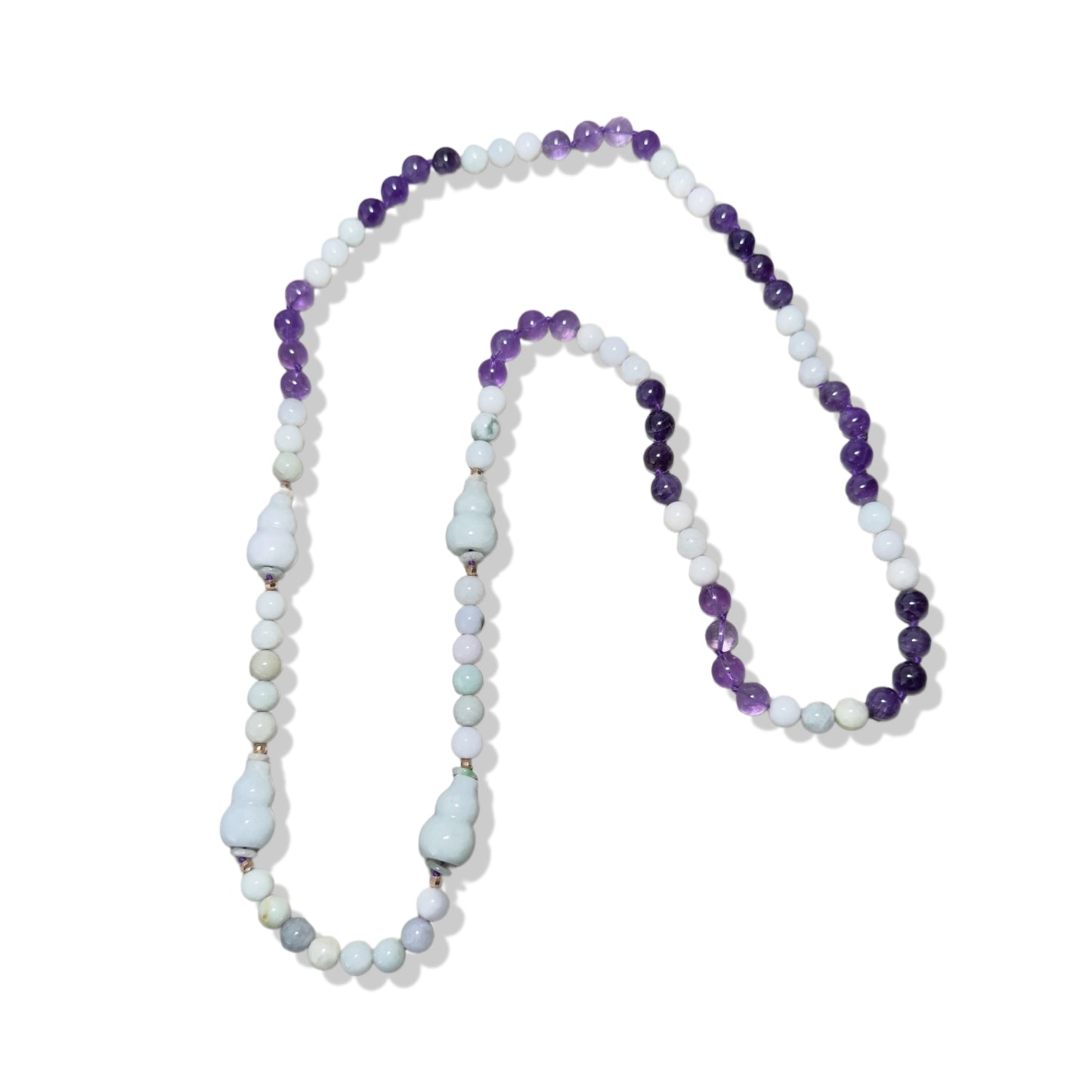 Abundance Necklace with Amethyst and Green Burma Jade