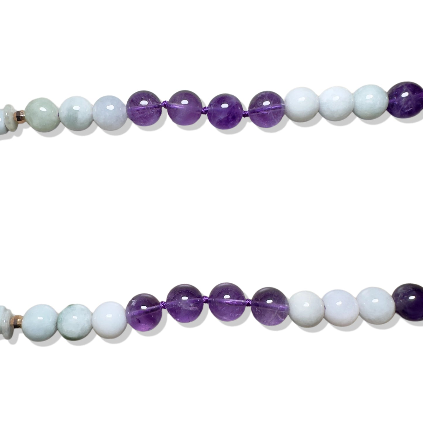 Abundance Necklace with Amethyst and Green Burma Jade