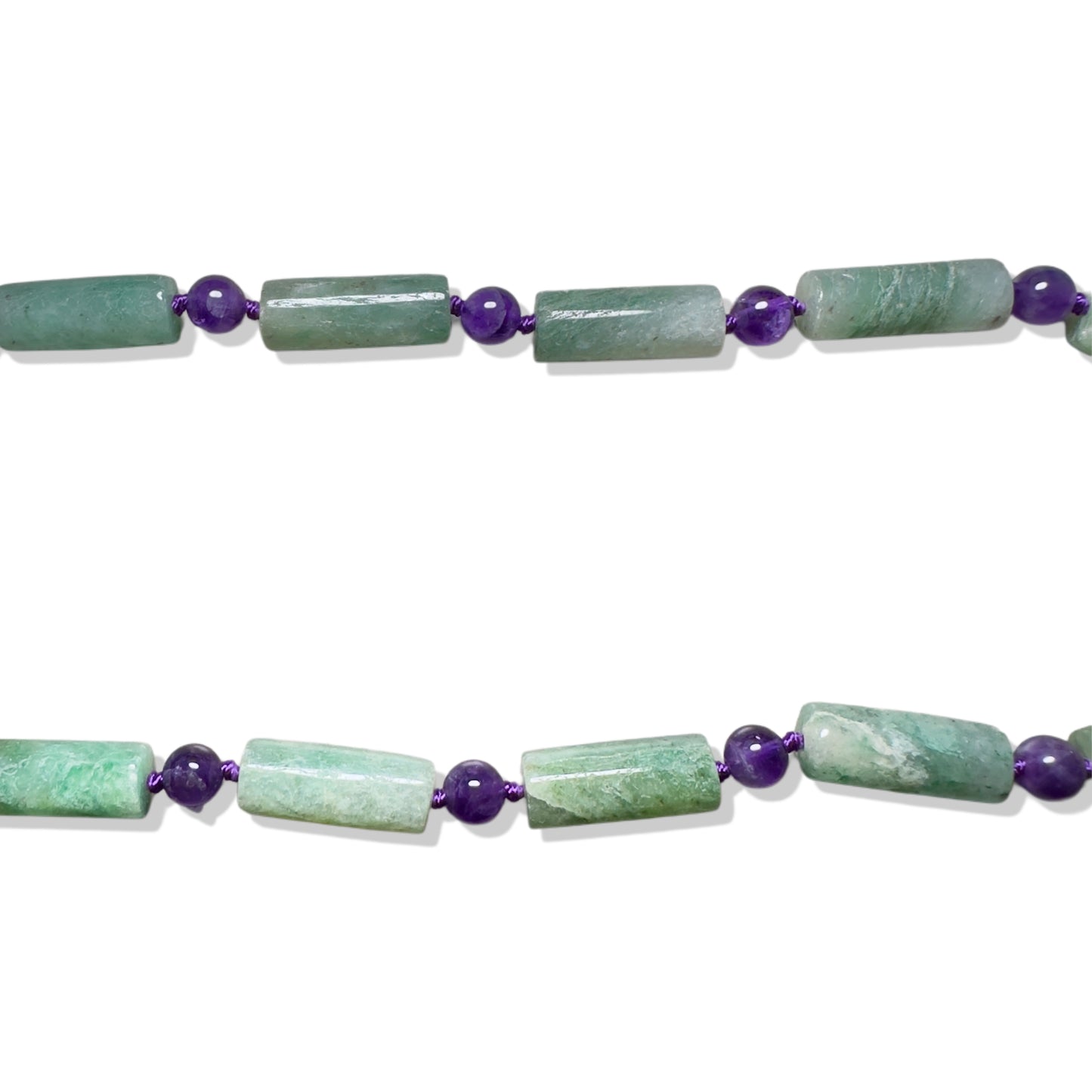 Abundance Necklace with Amethyst and Green Burma Jade Qilin (麒麟) Pendant