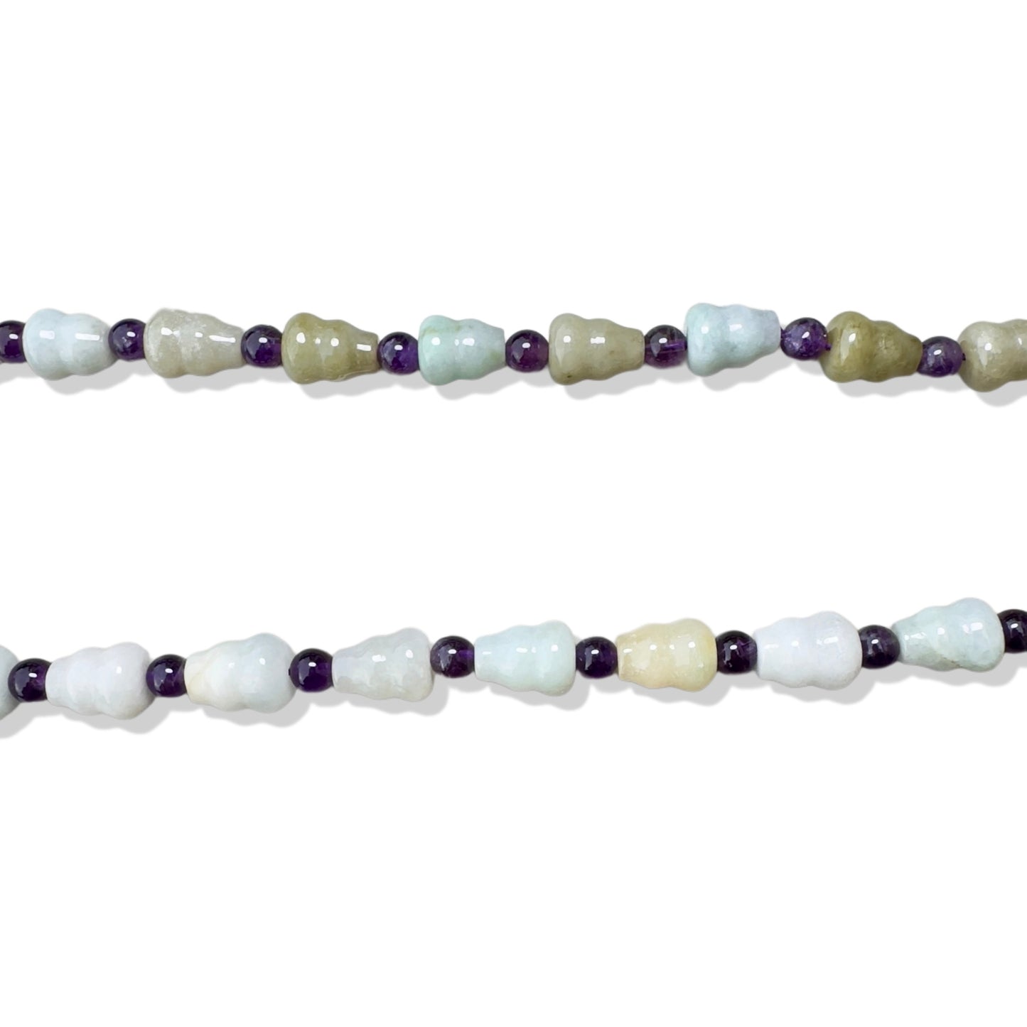 Abundance Necklace with Green Burma Jade and Amethyst
