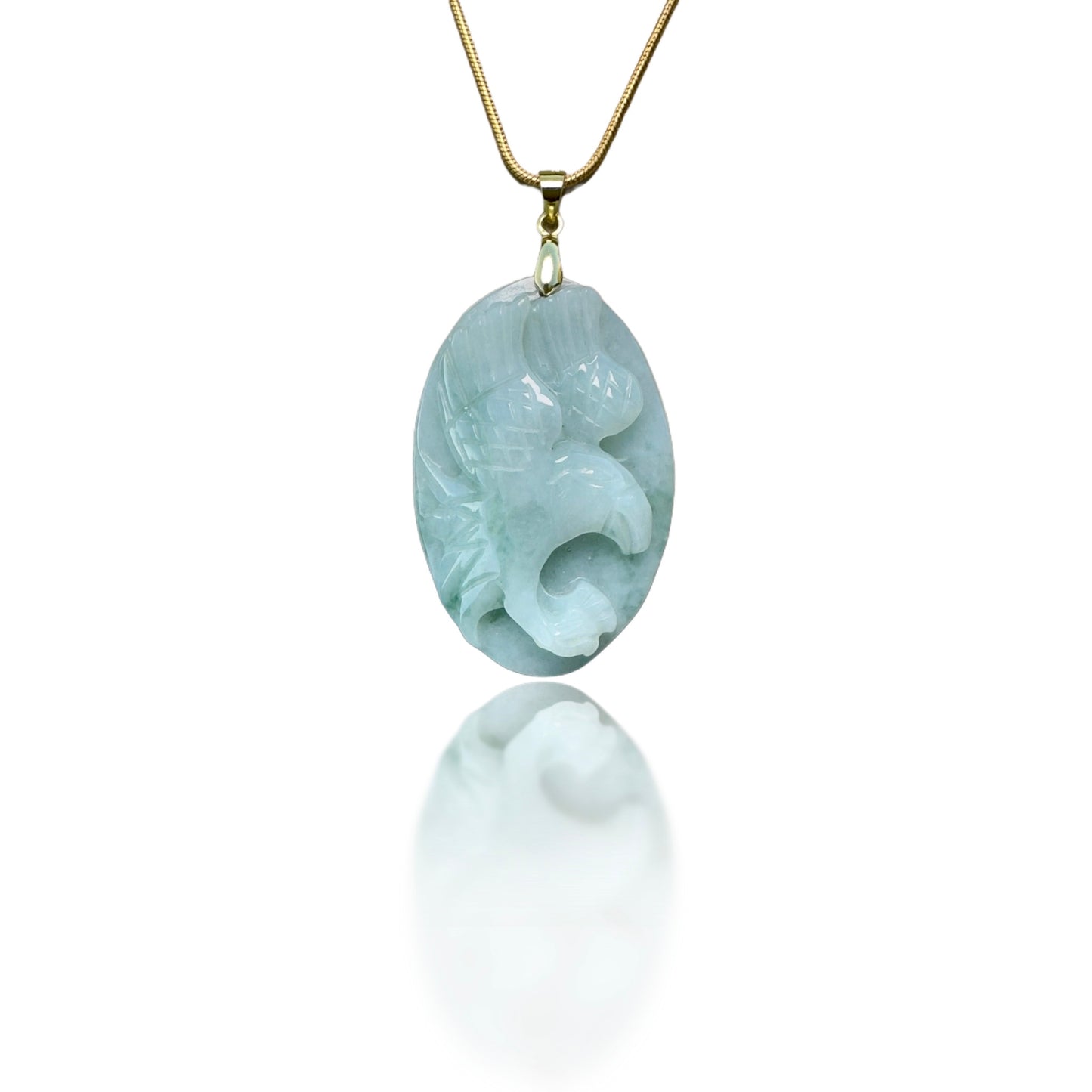 Abundance pendant with Grade A Burma Jade Eagle Carving