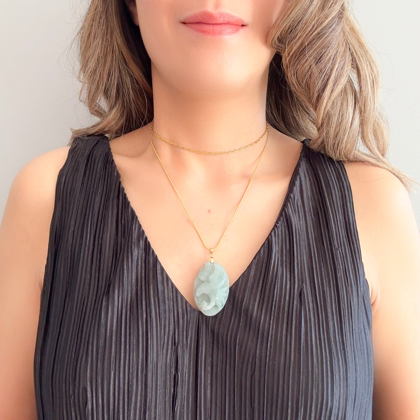 Abundance pendant with Grade A Burma Jade Eagle Carving