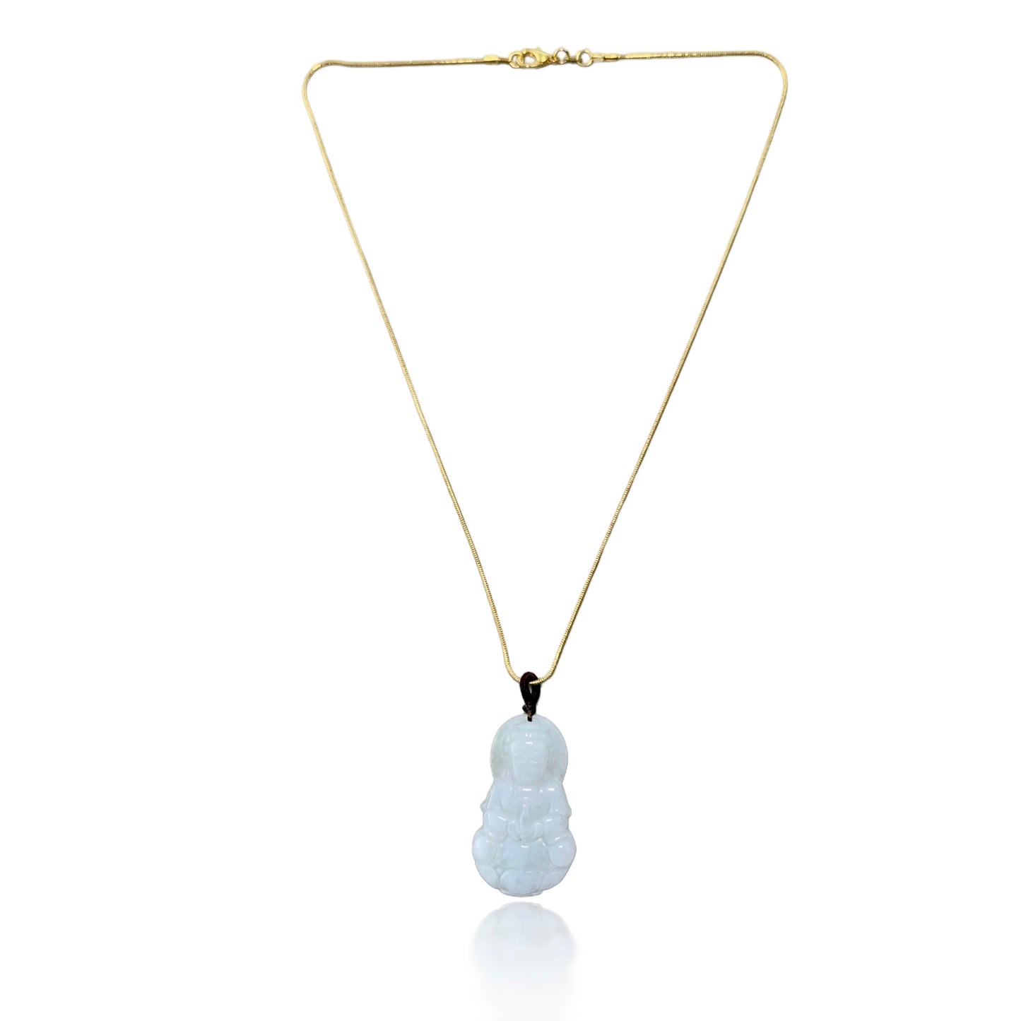 Abundance pendant with Grade A Burma Jade Guanyin Carving