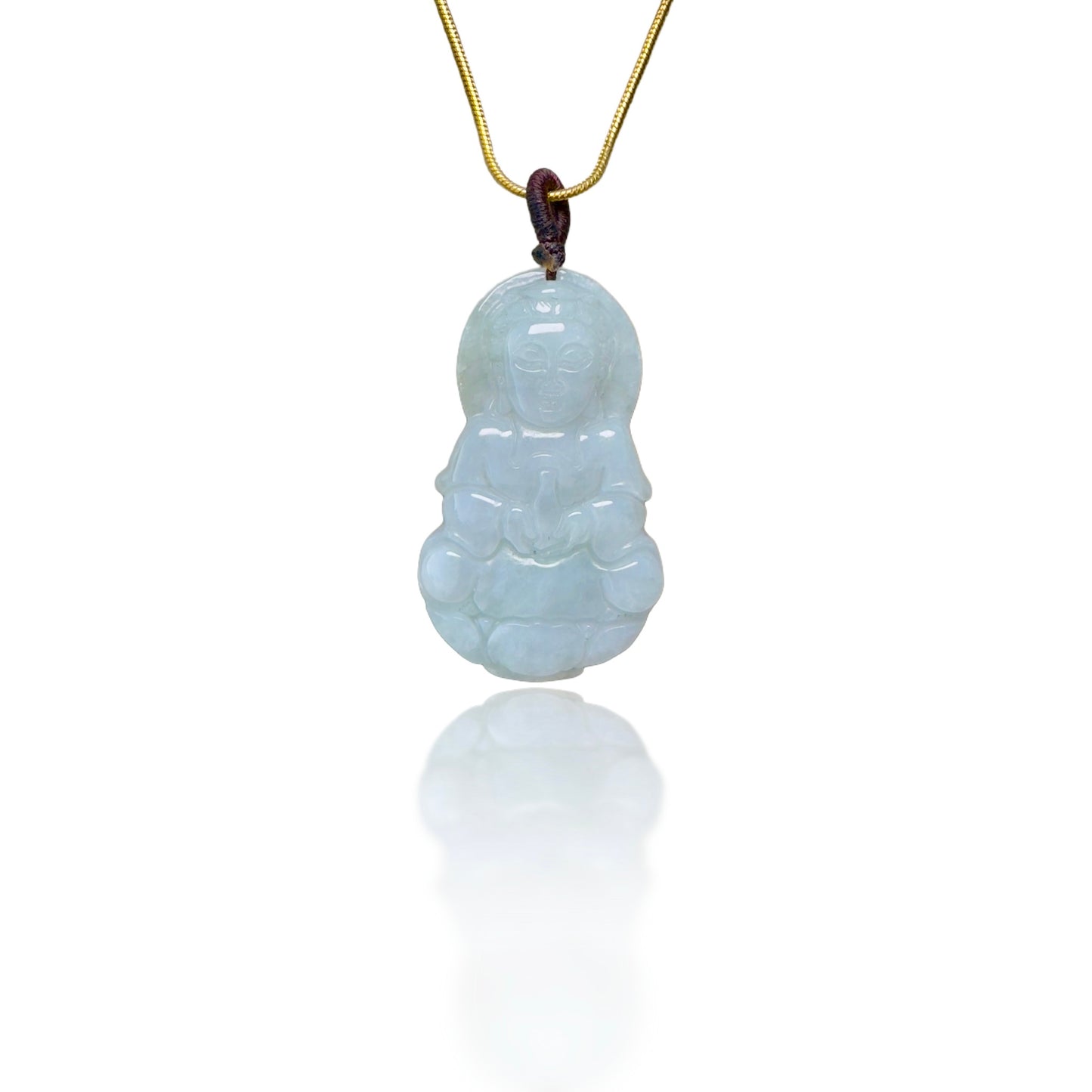 Abundance pendant with Grade A Burma Jade Guanyin Carving