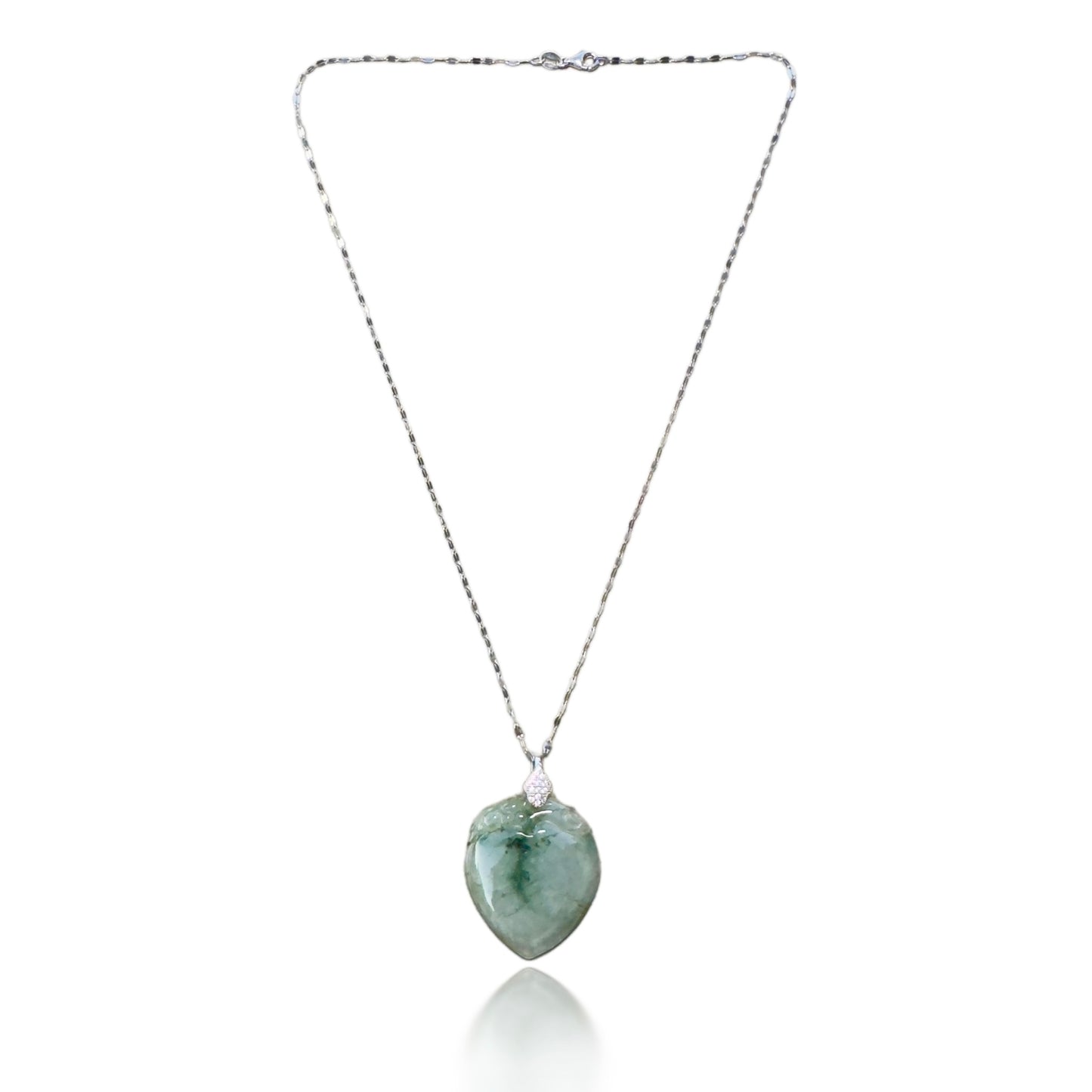 Abundance Pendant with Grade A Burma Jade Peach Carving