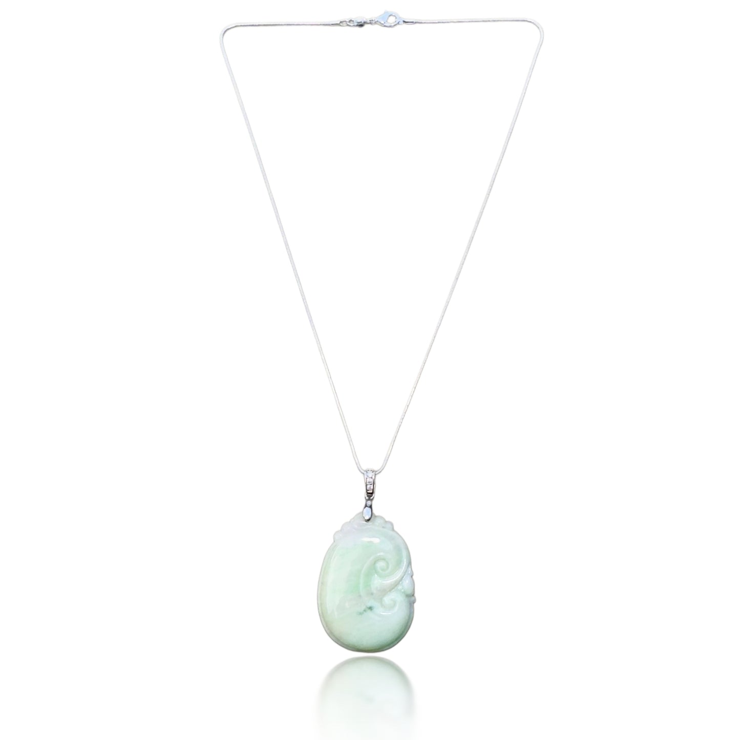 Abundance Pendant with Grade A Burma Jade Ruyi