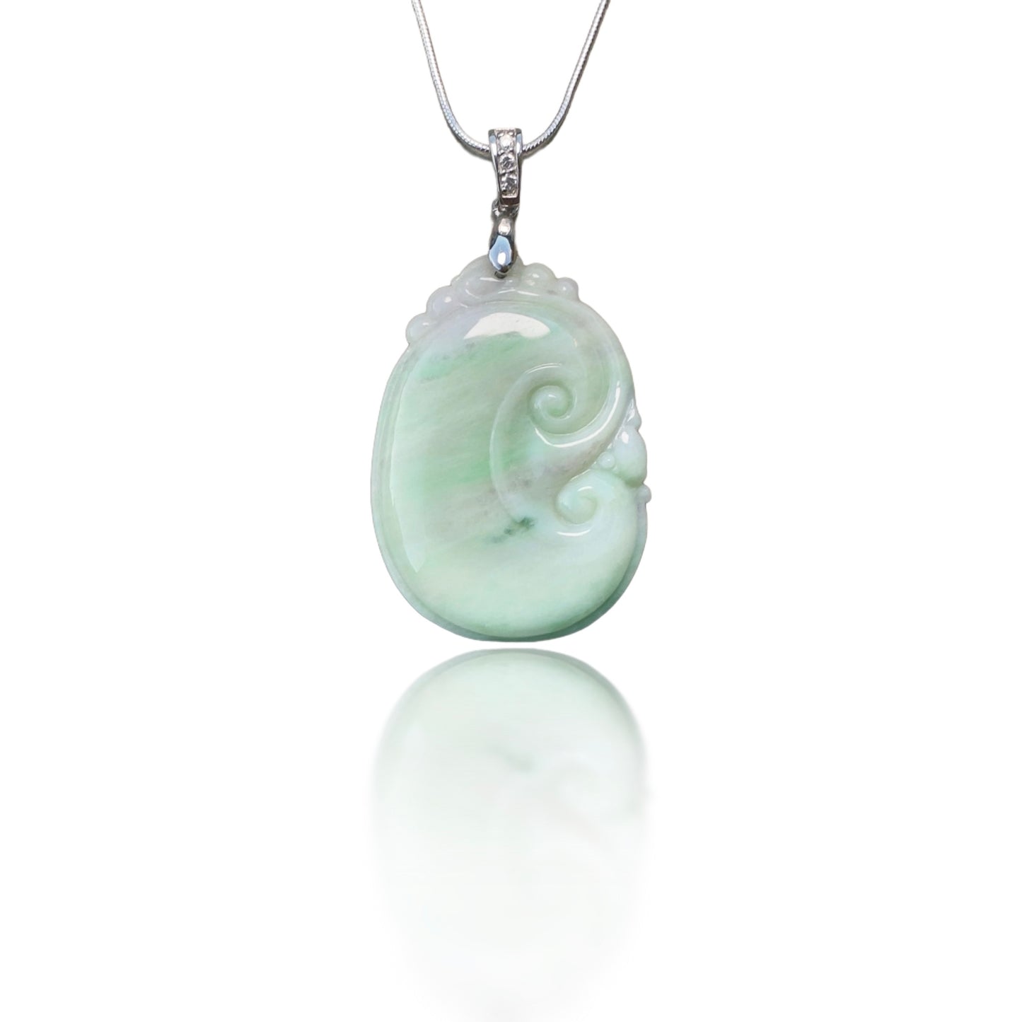 Abundance Pendant with Grade A Burma Jade Ruyi