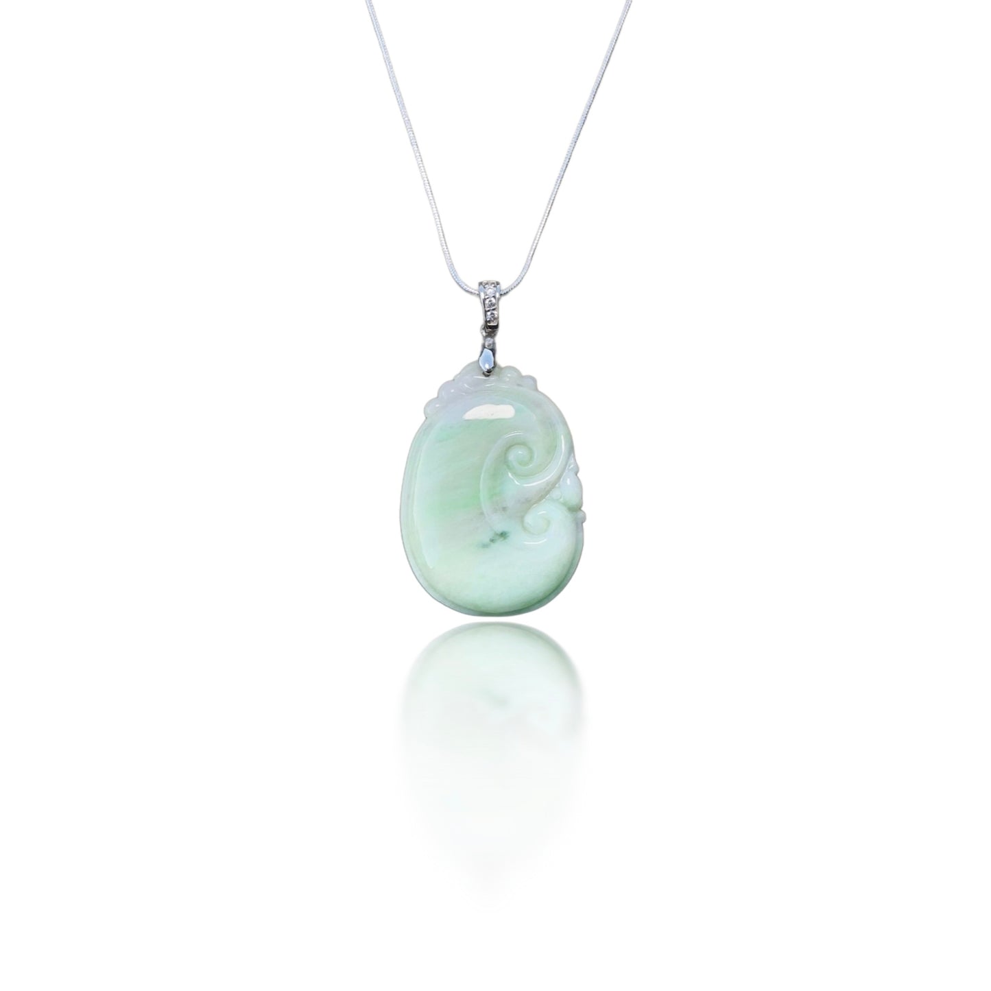 Abundance Pendant with Grade A Burma Jade Ruyi