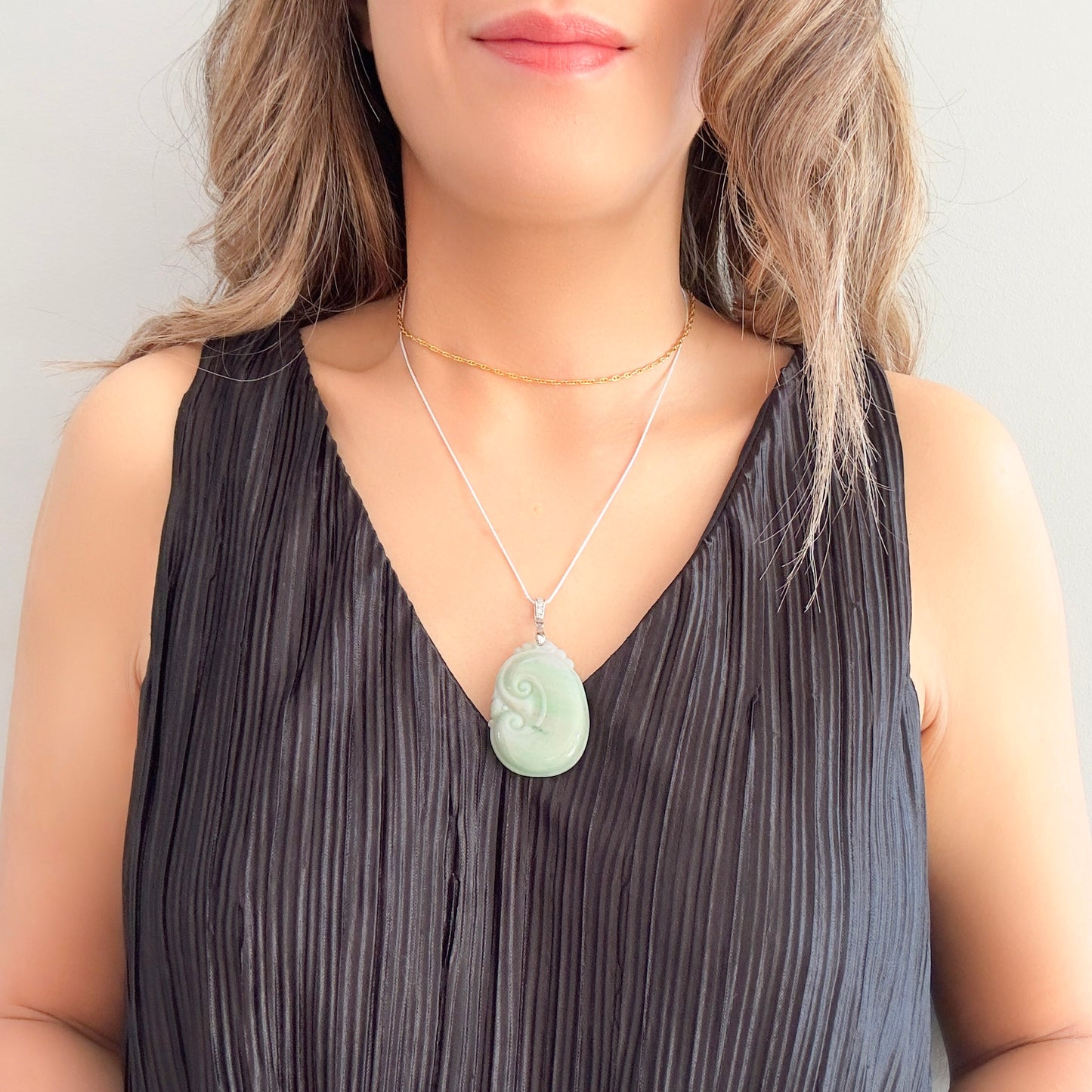 Abundance Pendant with Grade A Burma Jade Ruyi