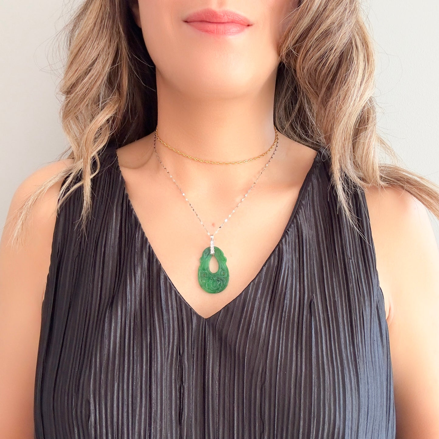 Abundance Pendant with Jade Melon Carving