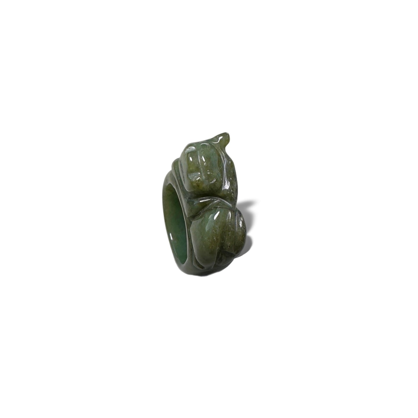 Abundance Ring with Burma Jade Pi Xiu (貔貅) Carving