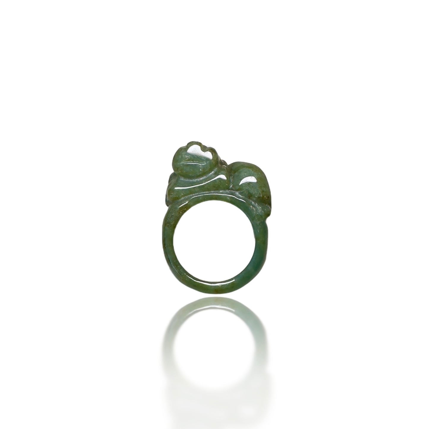 Abundance Ring with Burma Jade Pi Xiu (貔貅) Carving