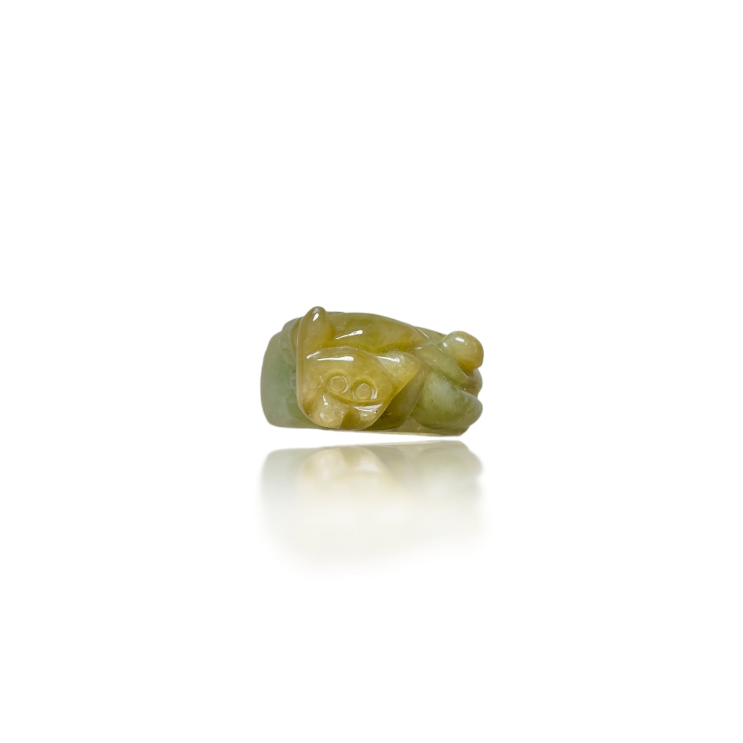 Abundance Ring with Burma Jade Pi Xiu (貔貅) Carving