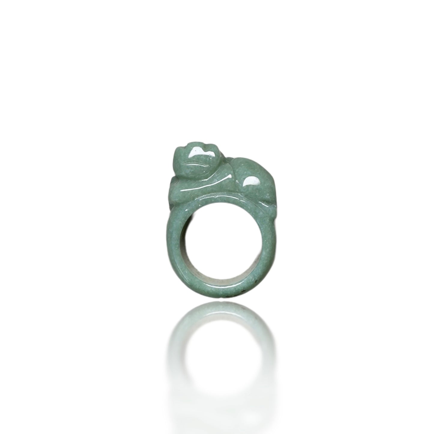 Abundance Ring with Burma Jade Pi Xiu (貔貅) Carving