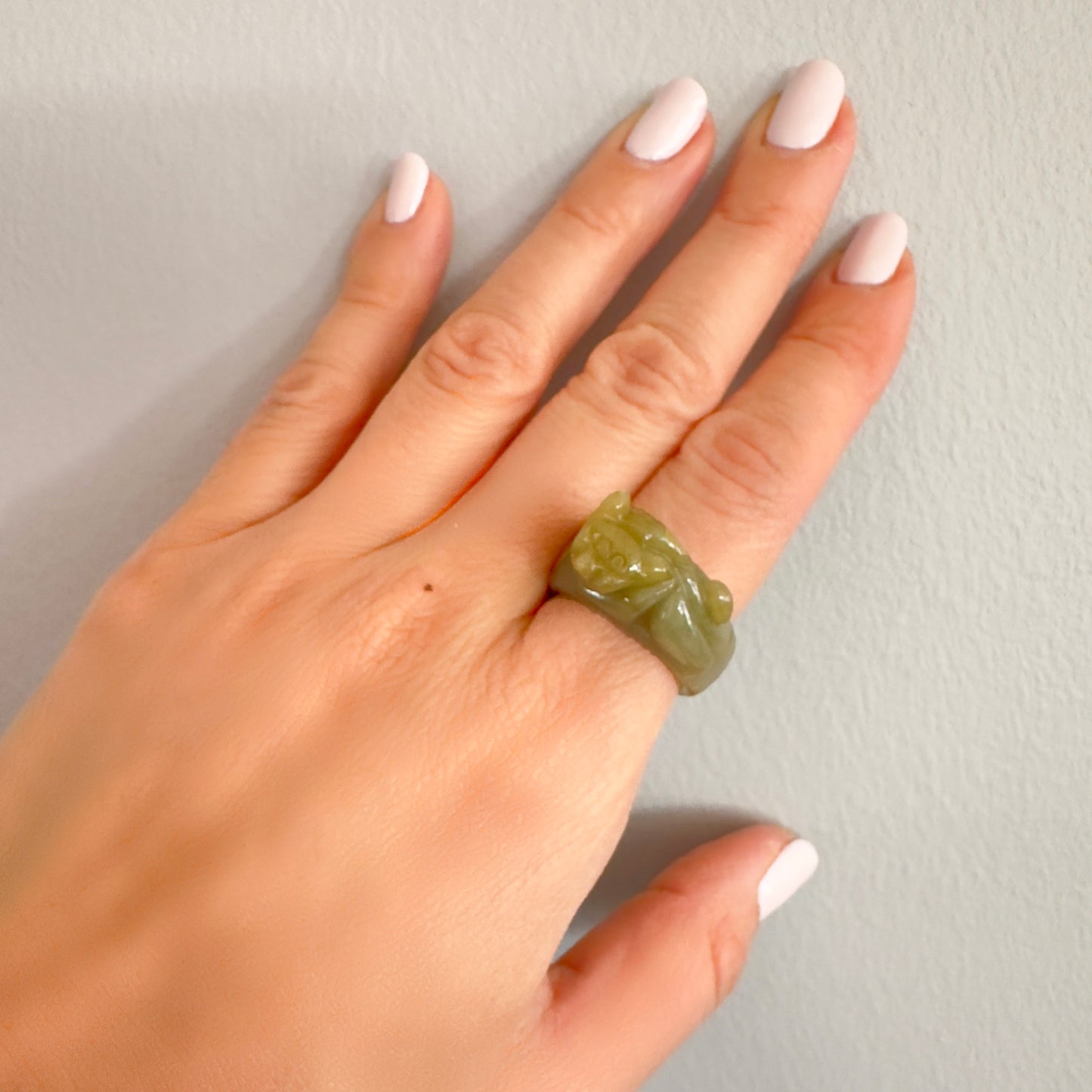 Abundance Ring with Burma Jade Pi Xiu (貔貅) Carving