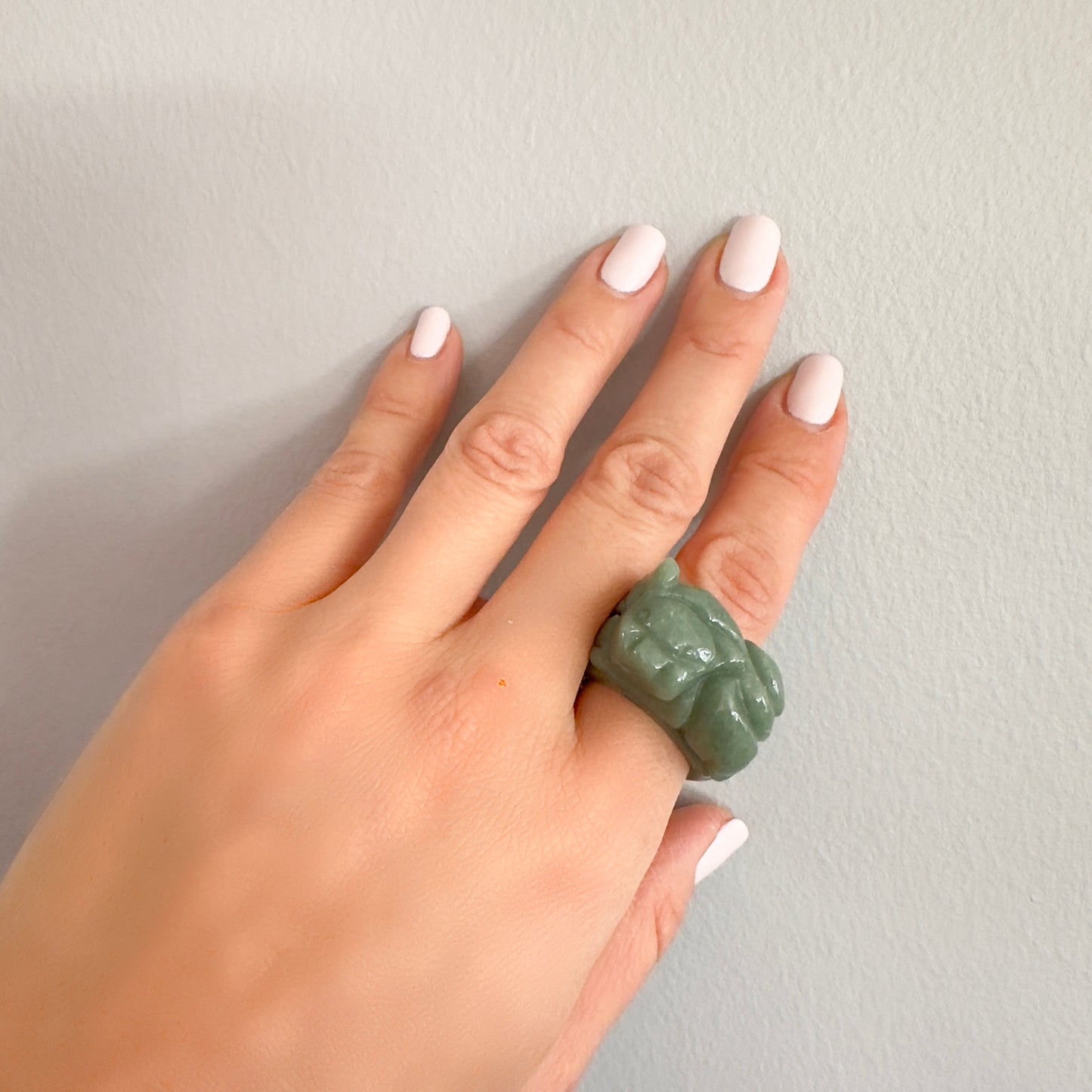 Abundance Ring with Burma Jade Pi Xiu (貔貅) Carving