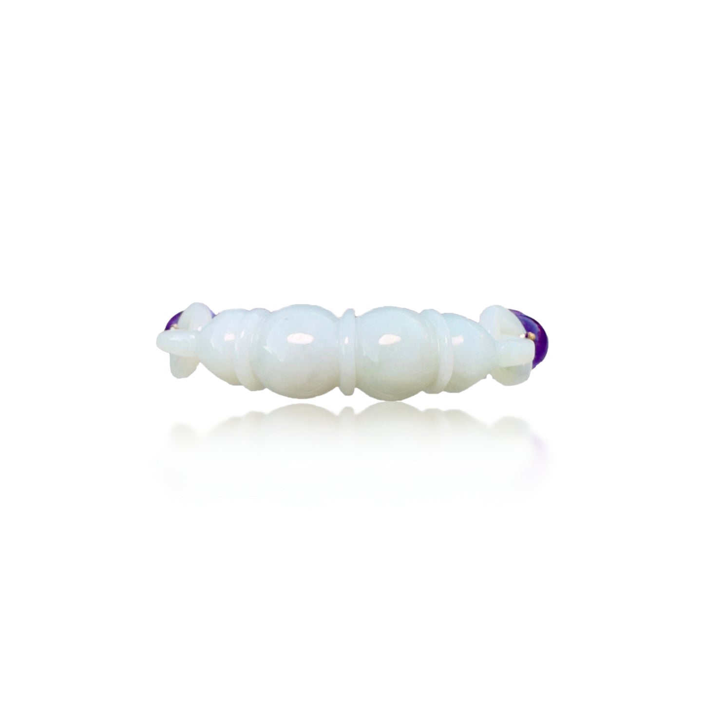 Calming Bangle with Amethyst and Burma Green Jade Carving