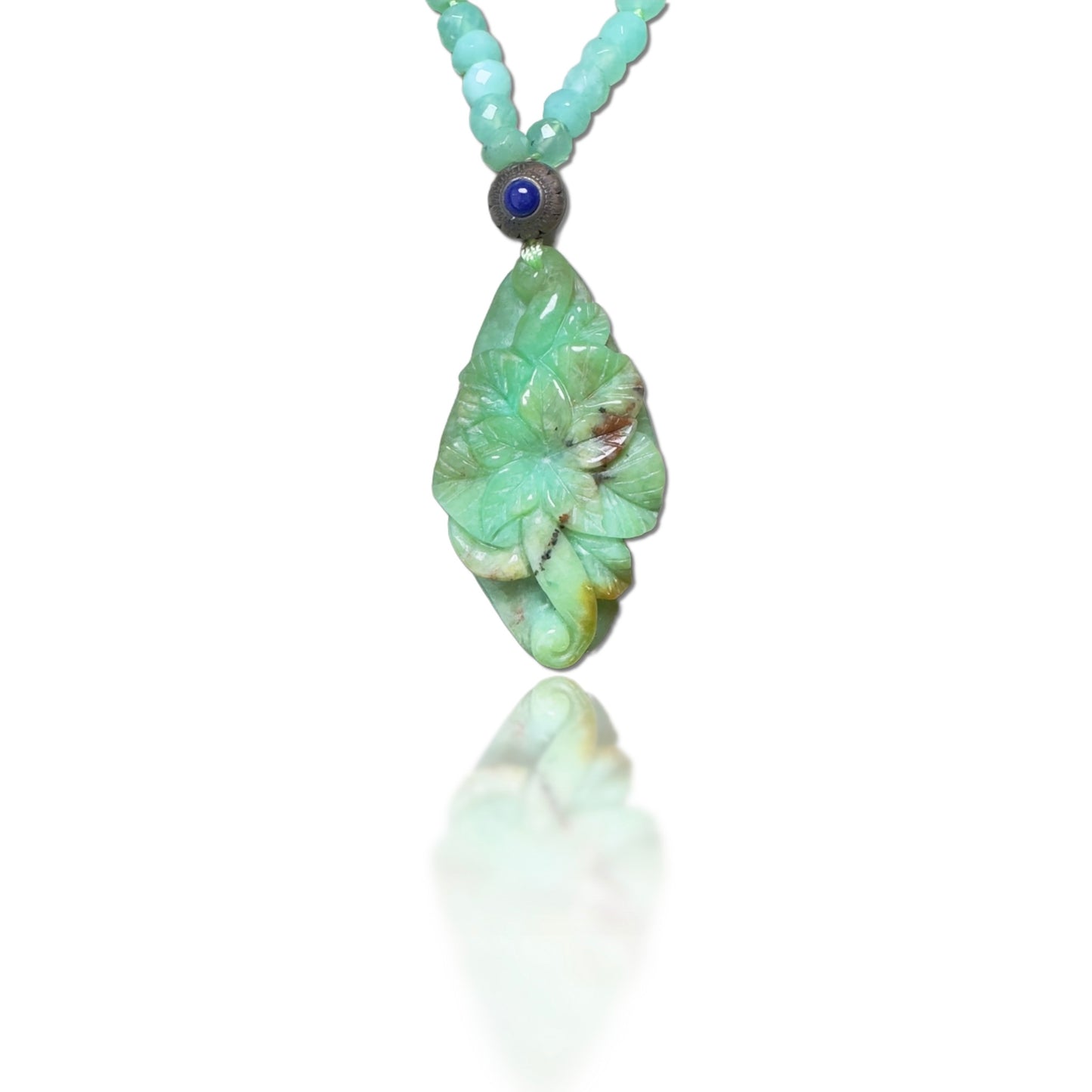 Calming Necklace with Chrysoprase and Lapis
