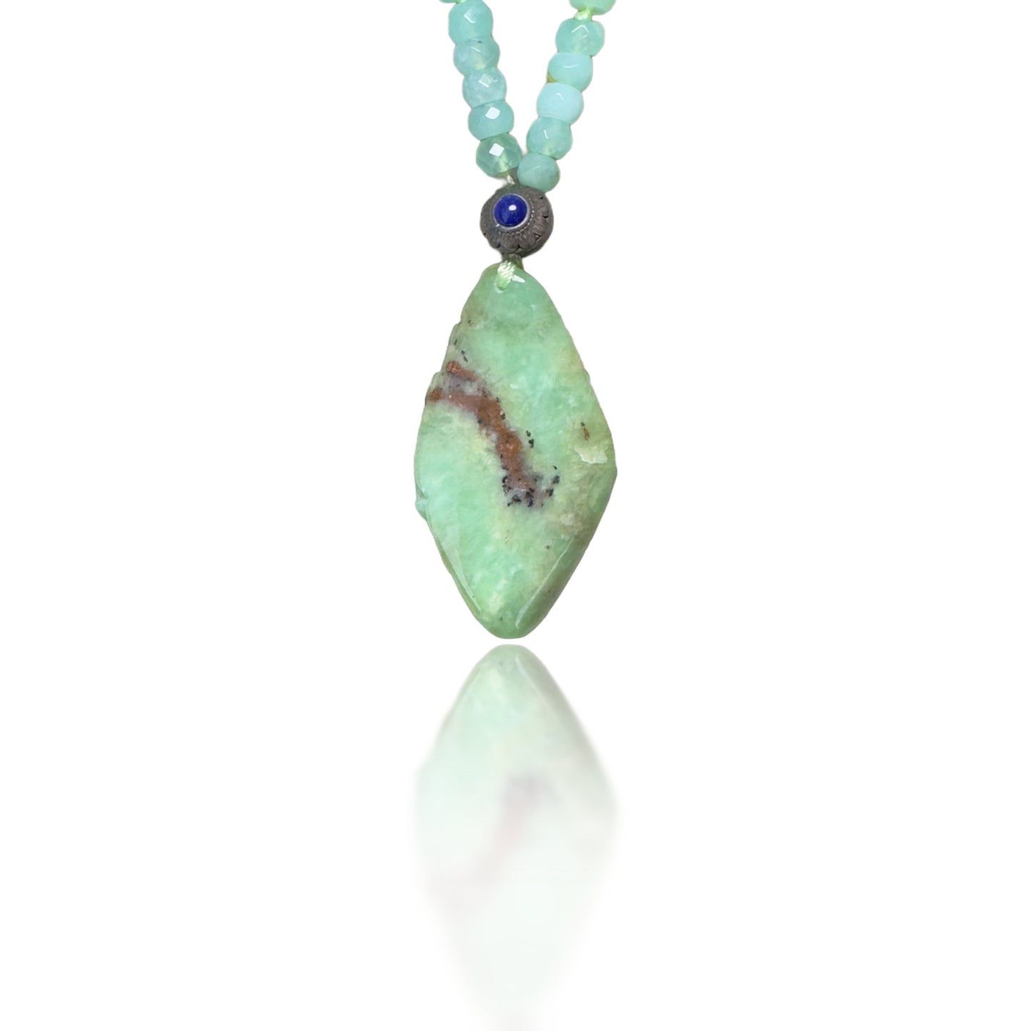 Calming Necklace with Chrysoprase and Lapis