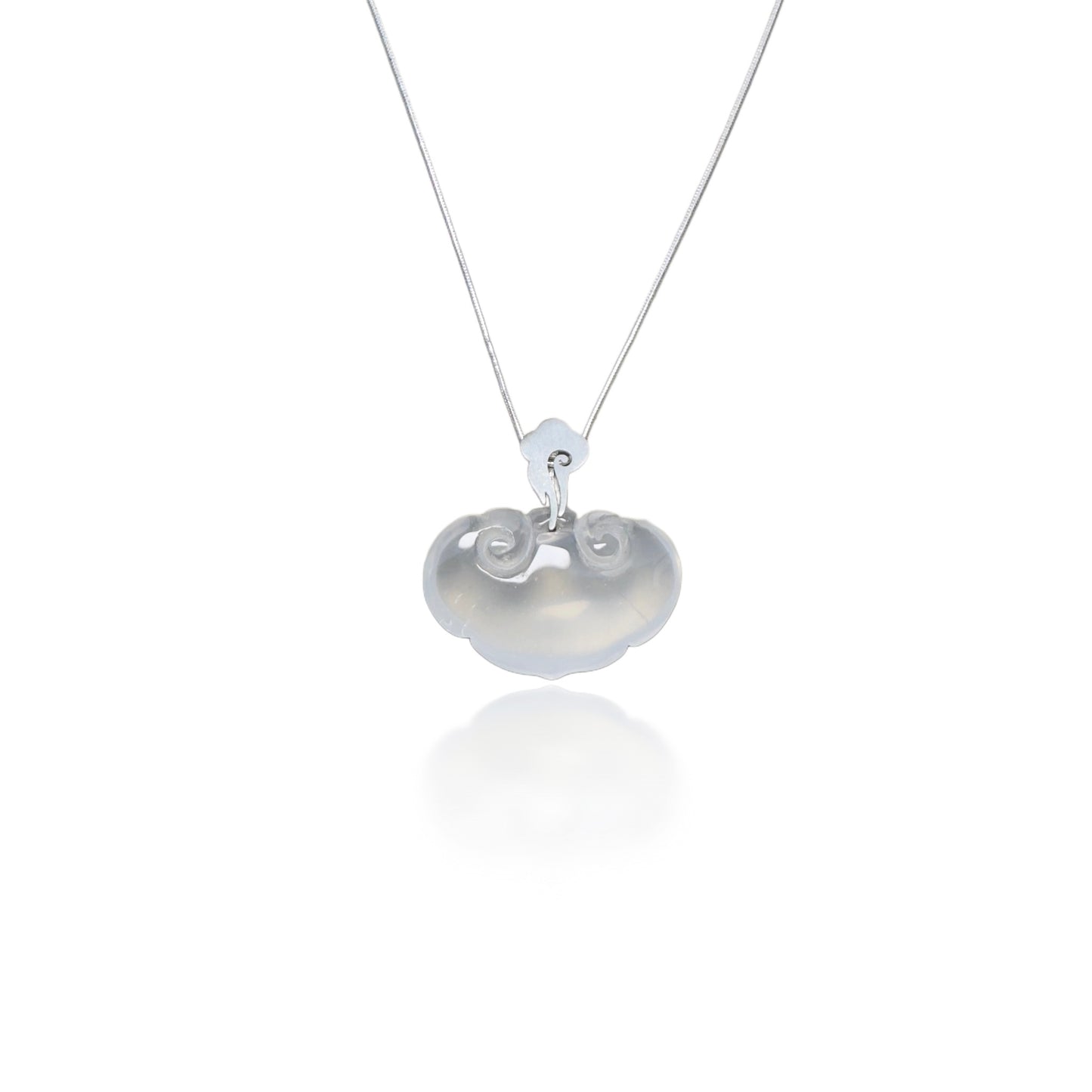 Calming Pendant with Icy Agate Cloud Somersault Carving