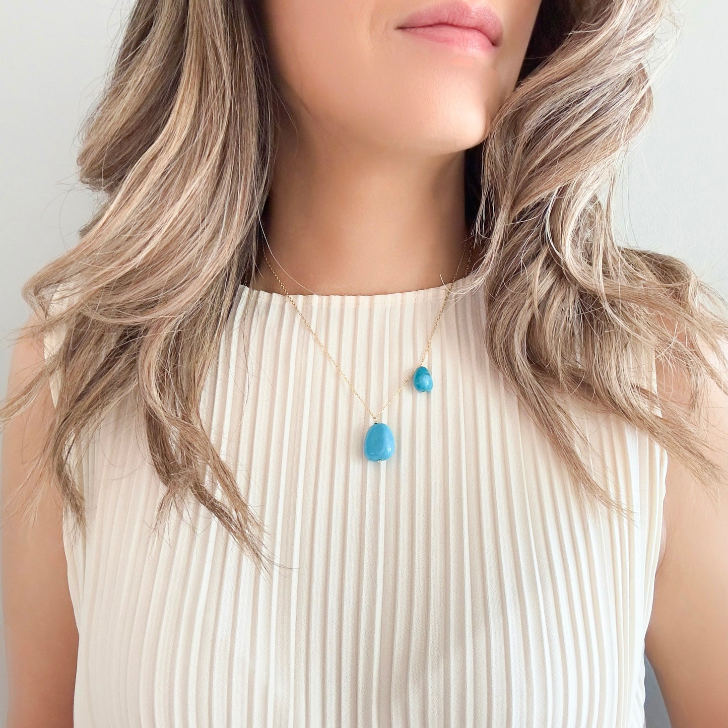 Calming Pendant with Howlite and Gold