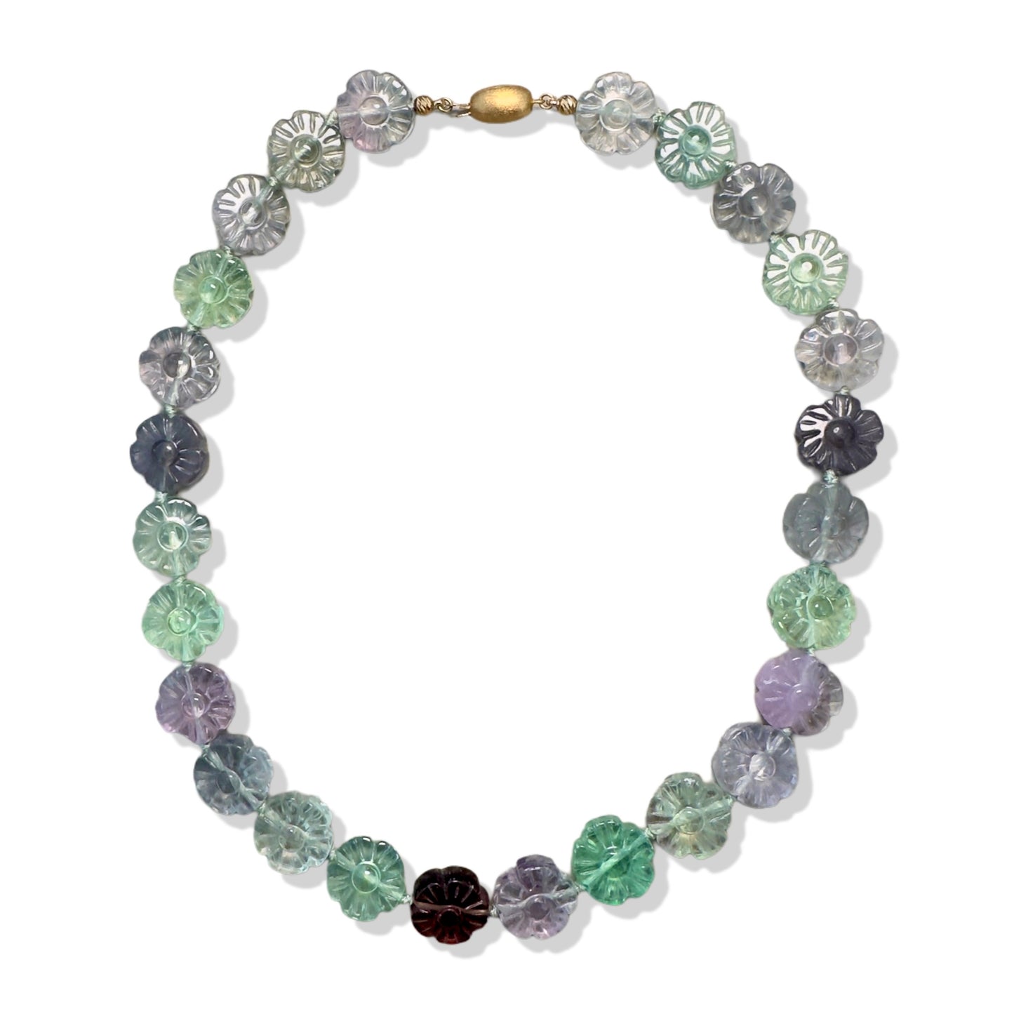 Clarity Necklace with Fluorite Flower Carving