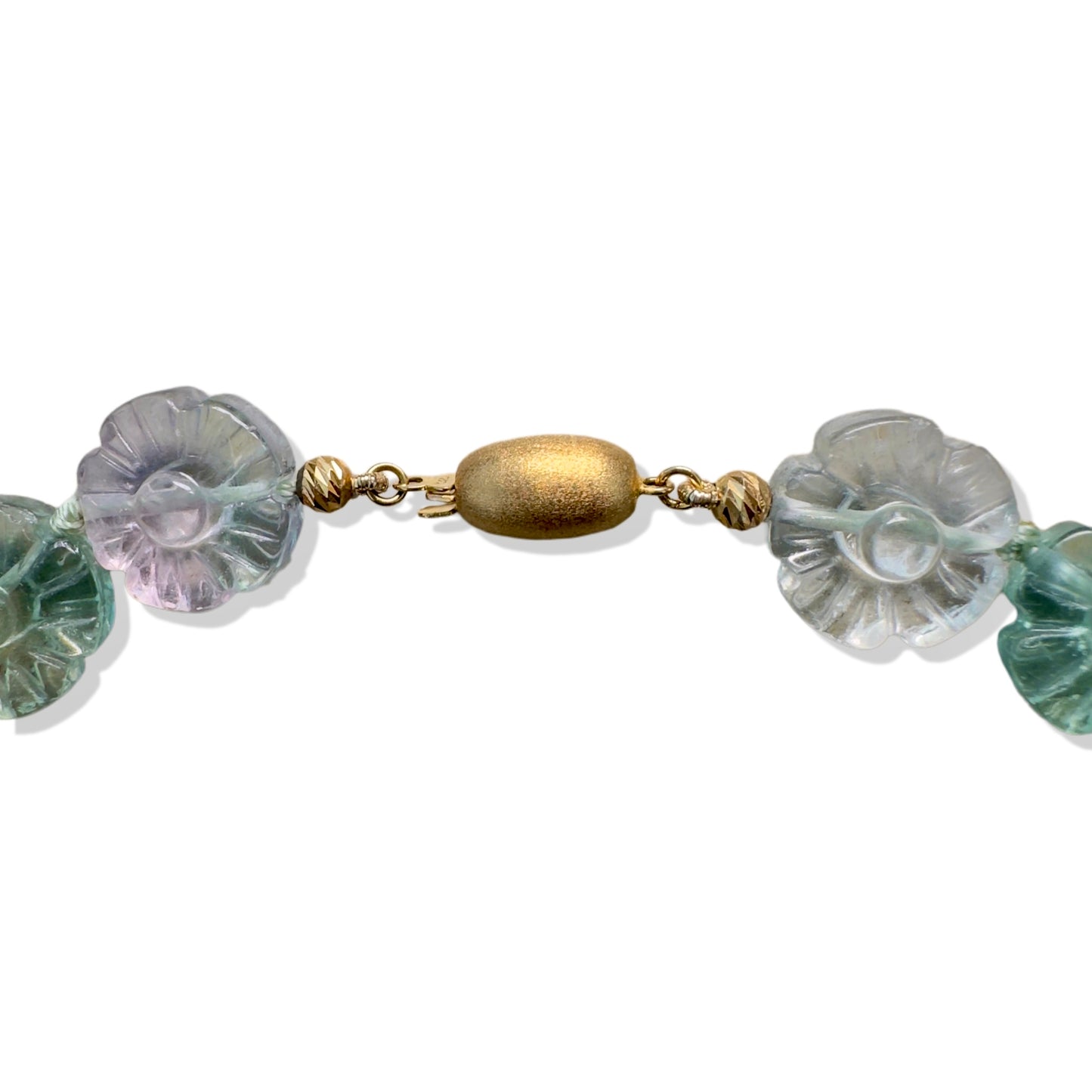 Clarity Necklace with Fluorite Flower Carving
