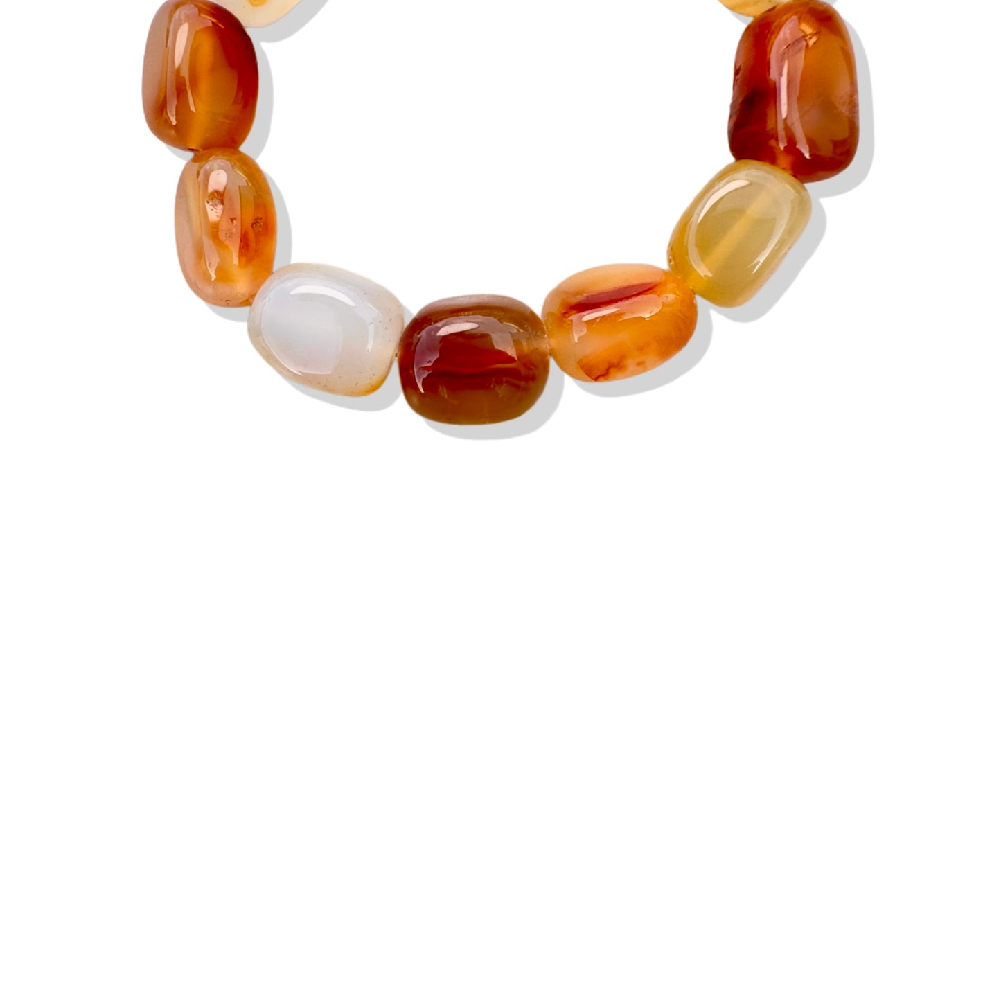 Creativity Bracelet with Orange Agate and Pure Silver Bead
