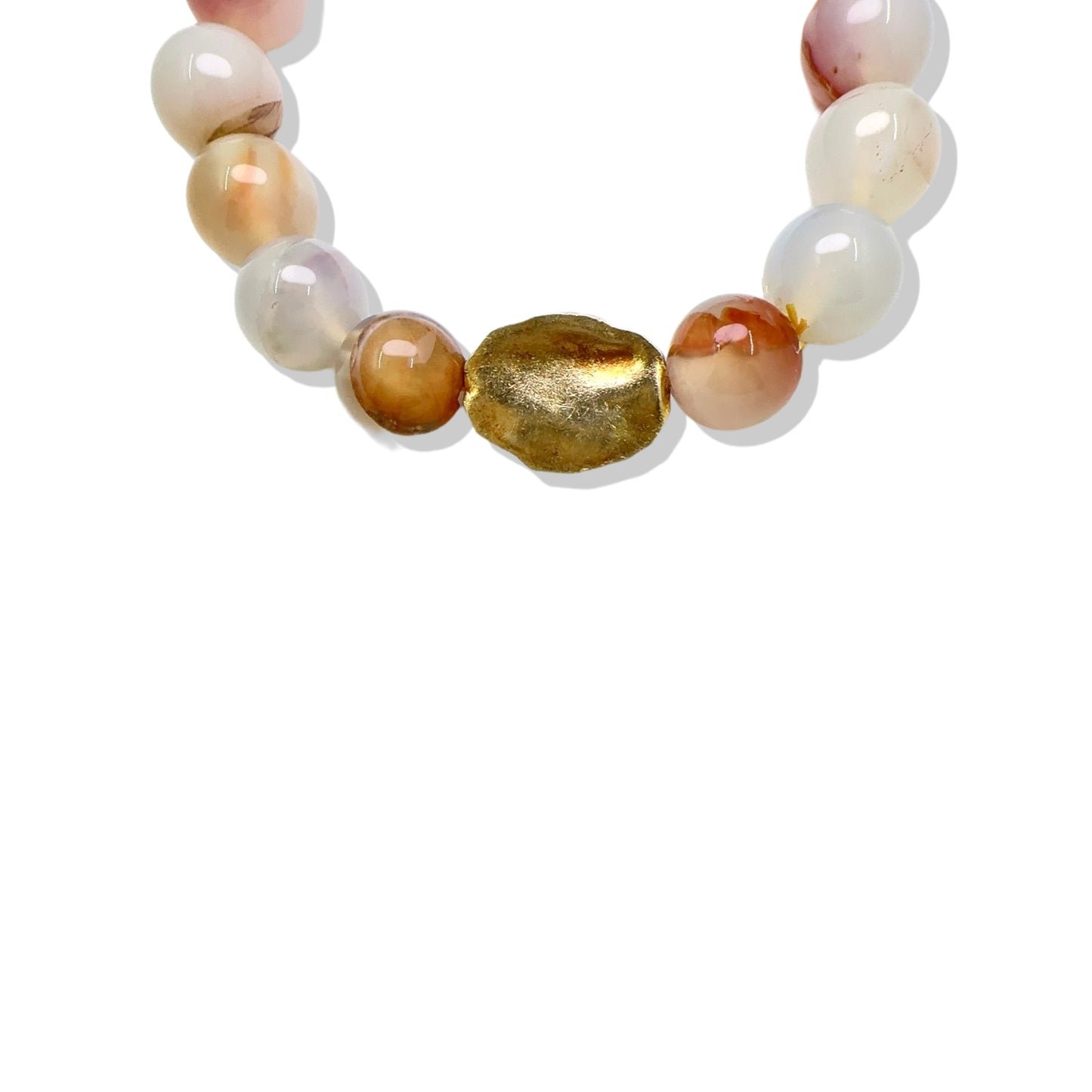 Creativity Bracelet with Orange Agate and Yellow Gold Bead