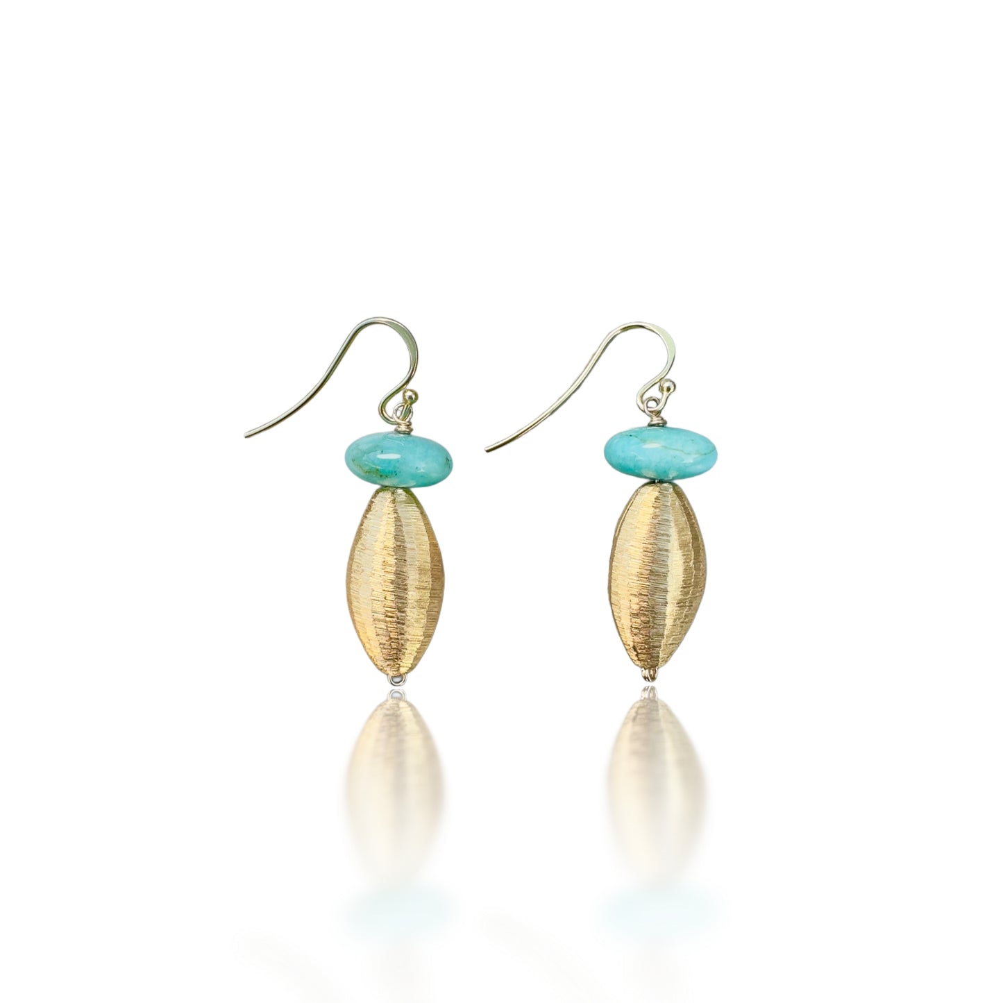 Creativity Earrings with Amazonite and Gold