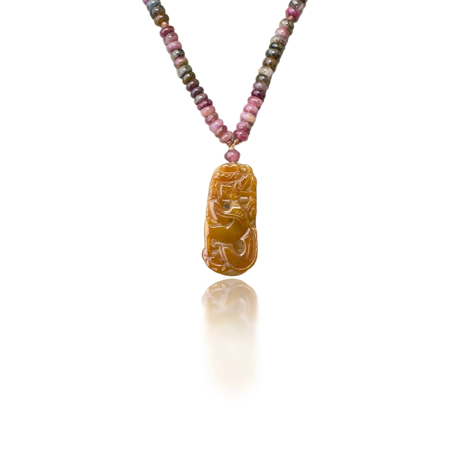 Harmony Necklace with Tourmaline and Pi Xiu Jade Pendant