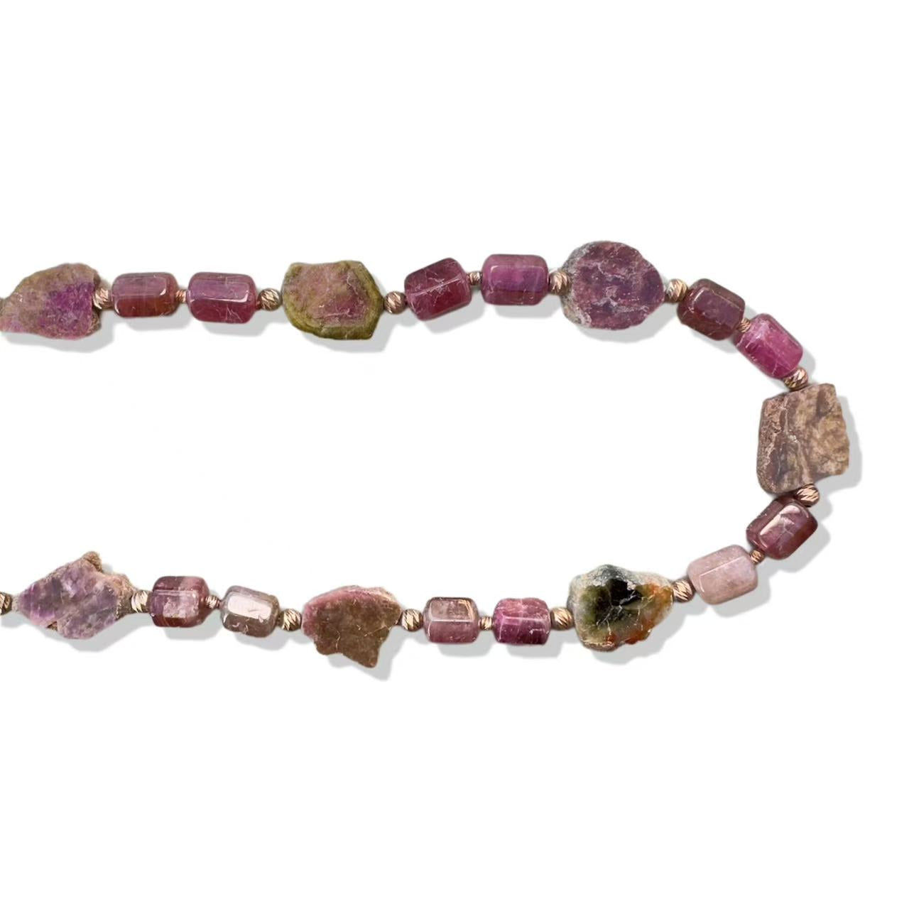 Harmony Necklace with Tourmaline Slice