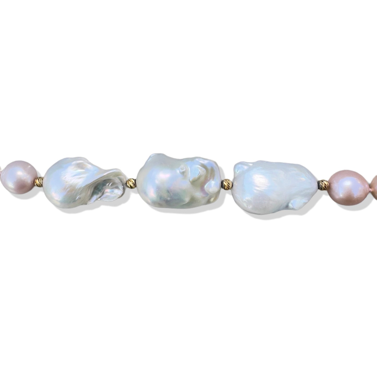 Inner Peace Necklace with Baroque and Pink Pearl