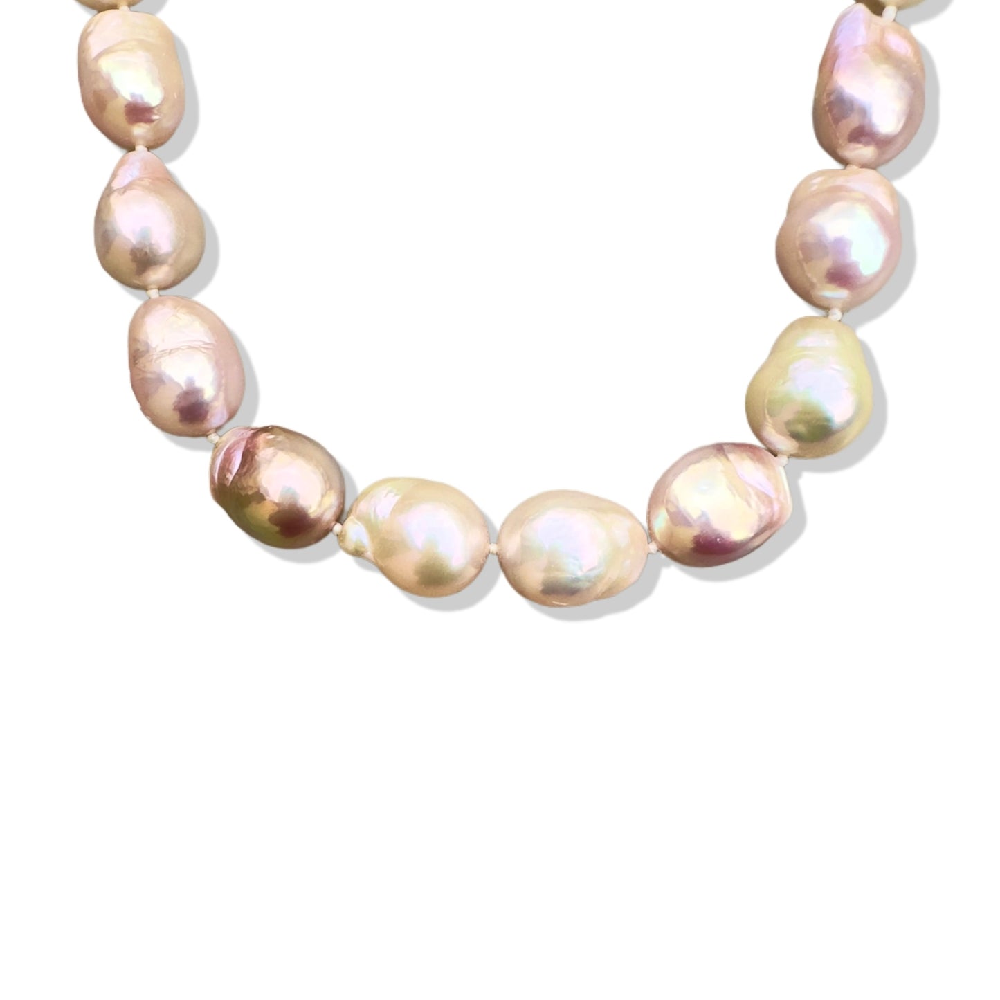 Inner Peace Necklace with Multi Pink Baroque Pearl