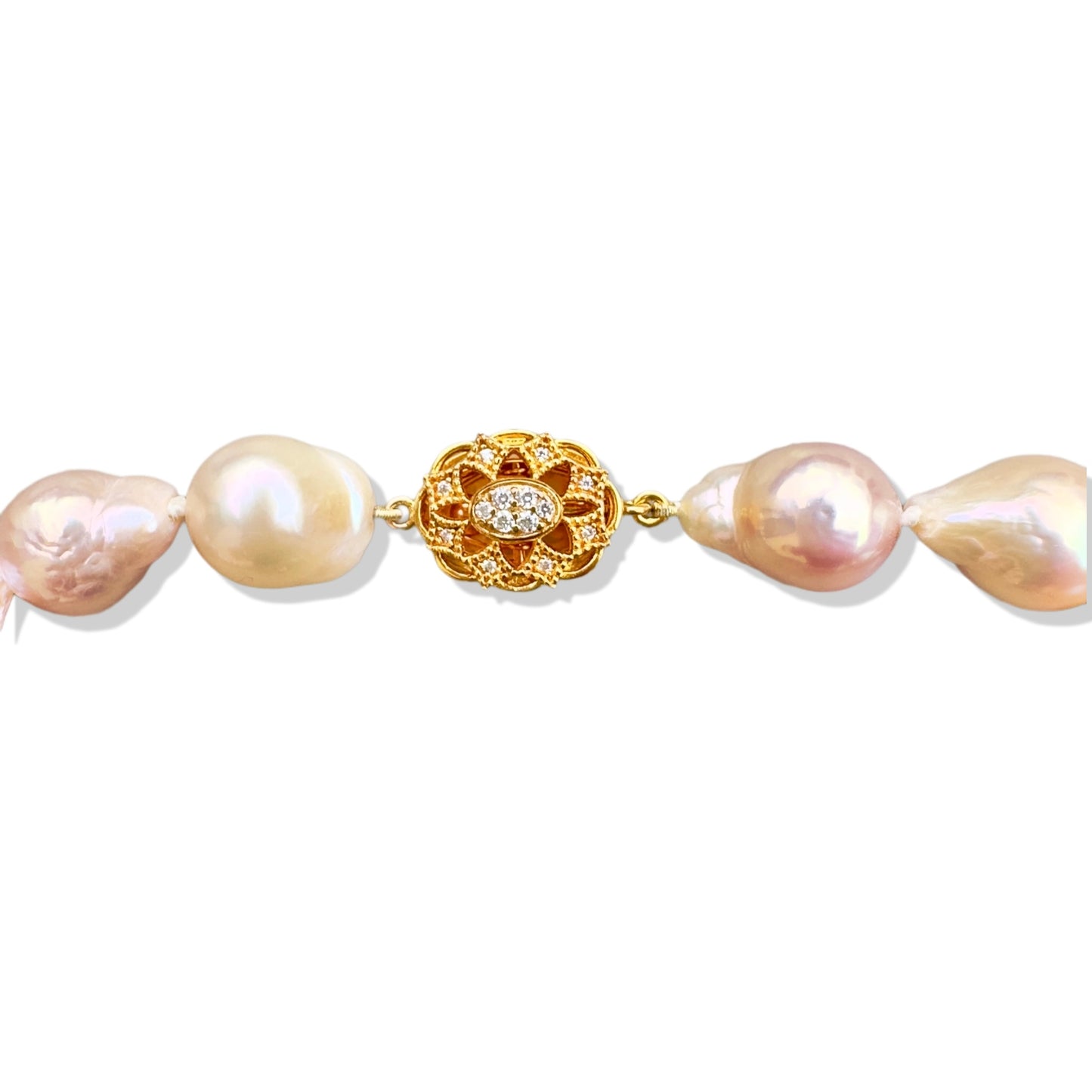 Inner Peace Necklace with Multi Pink Baroque Pearl