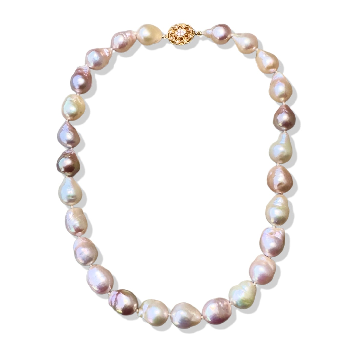 Inner Peace Necklace with Multi Pink Baroque Pearl
