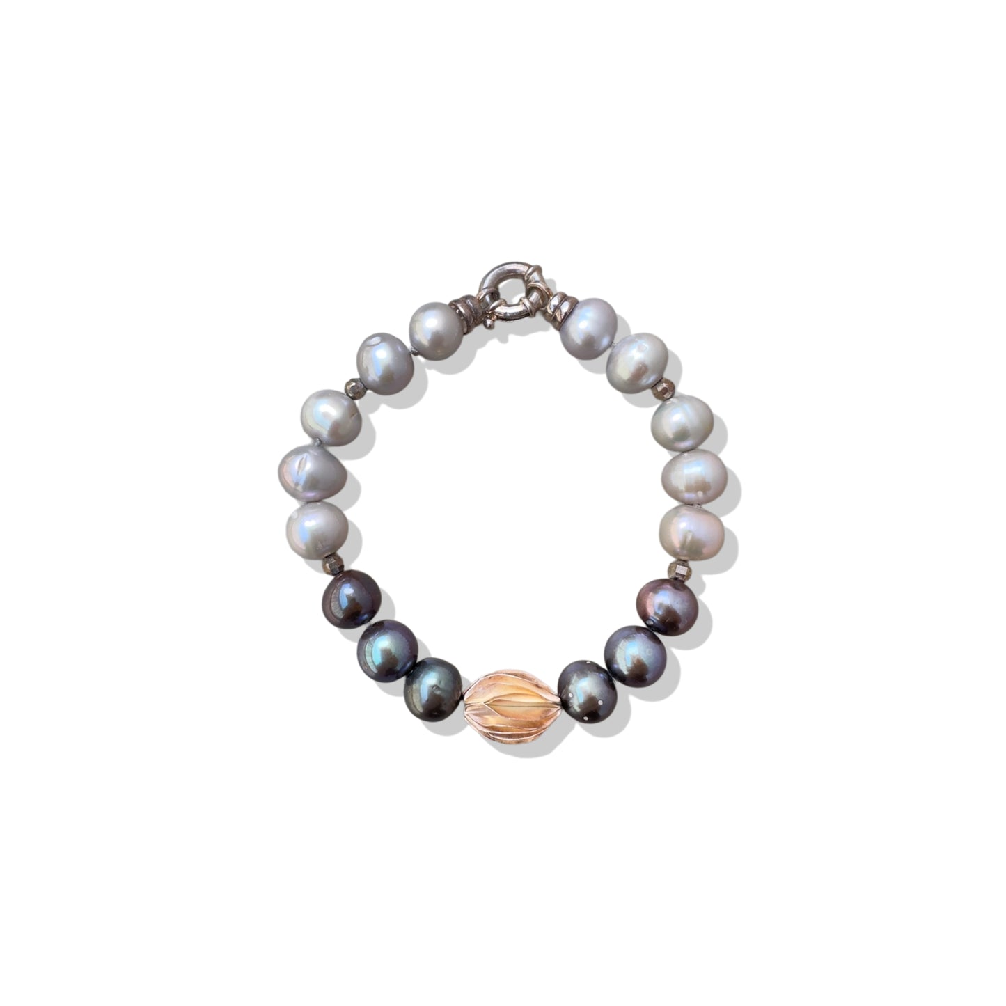Inner Peace Bracelet with Pearl and Pure Silver Bead